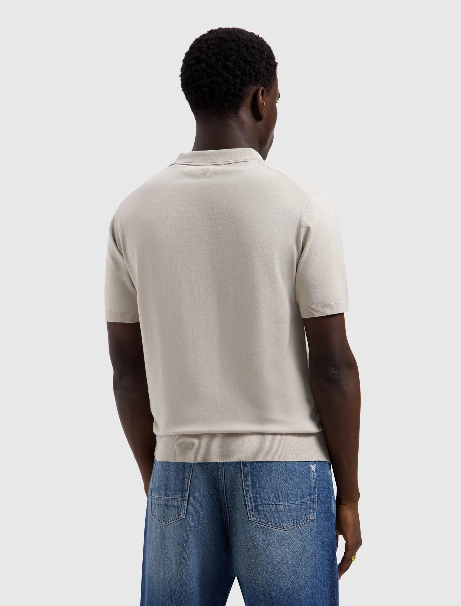 PURE PATH HALF-ZIP FLAT KNIT POLO Sand