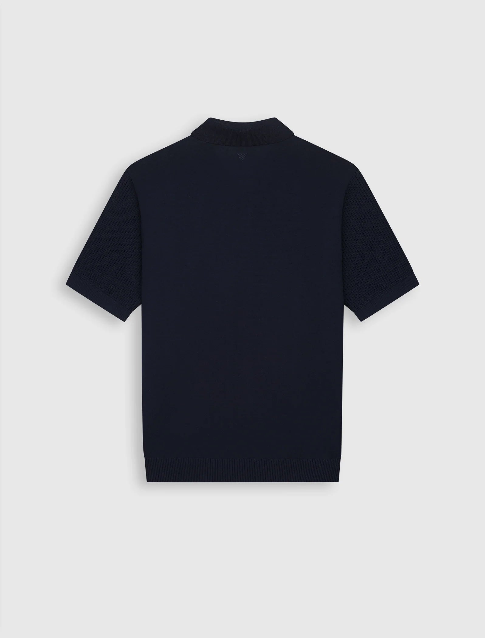 PURE PATH EMBLEM OPEN KNIT POLO Dark Navy