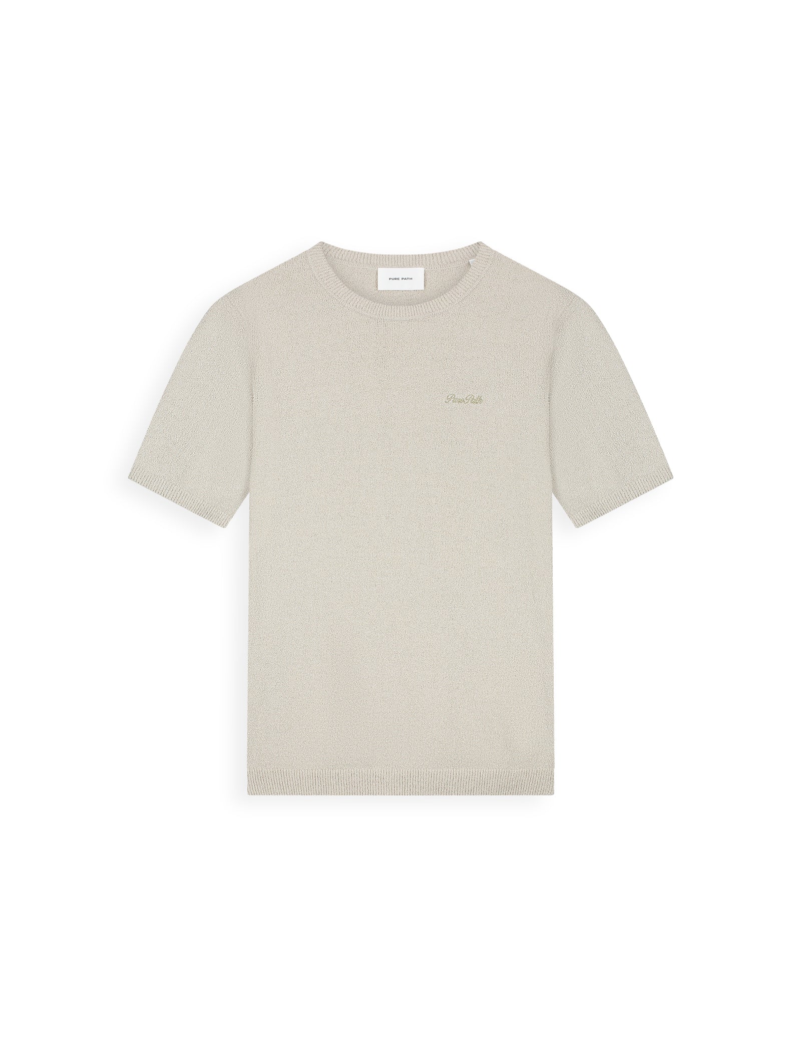 PURE PATH Bouclé Knit T-shirt Sand