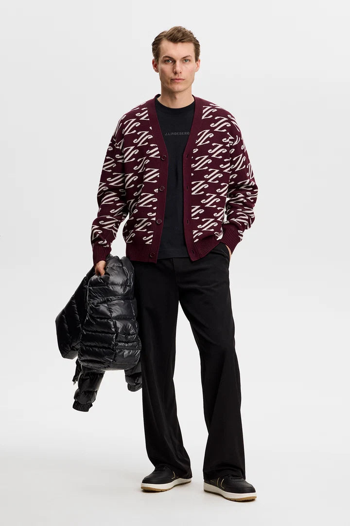 J.LINDEBERG DENNY JACQUARD CARDIGAN | Winetasting