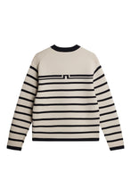 Afbeelding in Gallery-weergave laden, J.LINDEBERG Sawyer Stripe Crew Neck Moonbeam