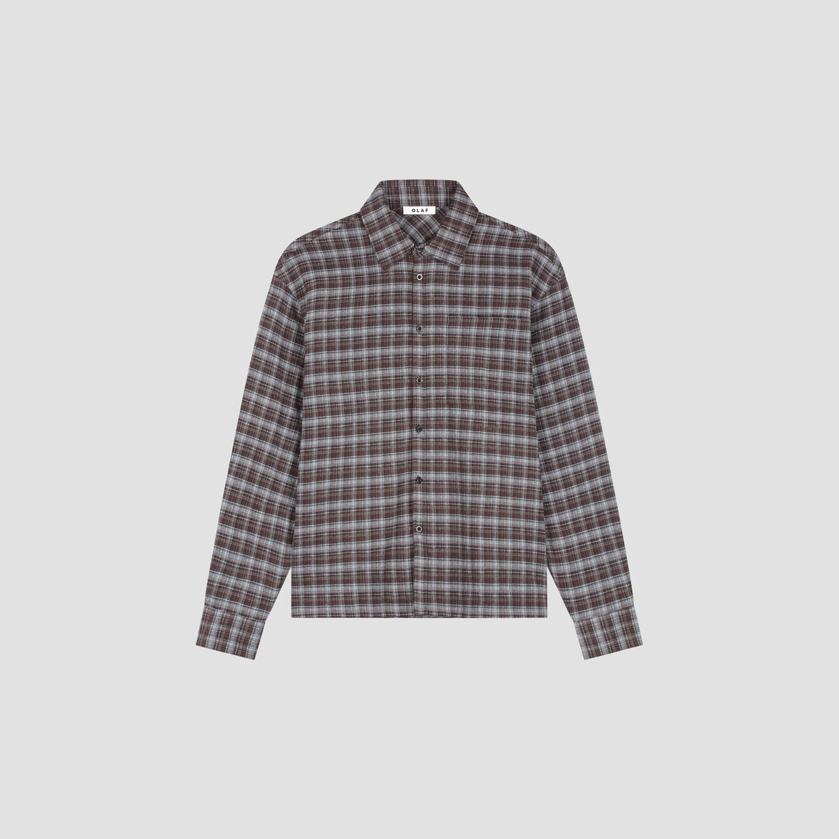 OLAF FLANNEL BOXY SHIRT - CHOCOLATE PLUM/WINDSURFER