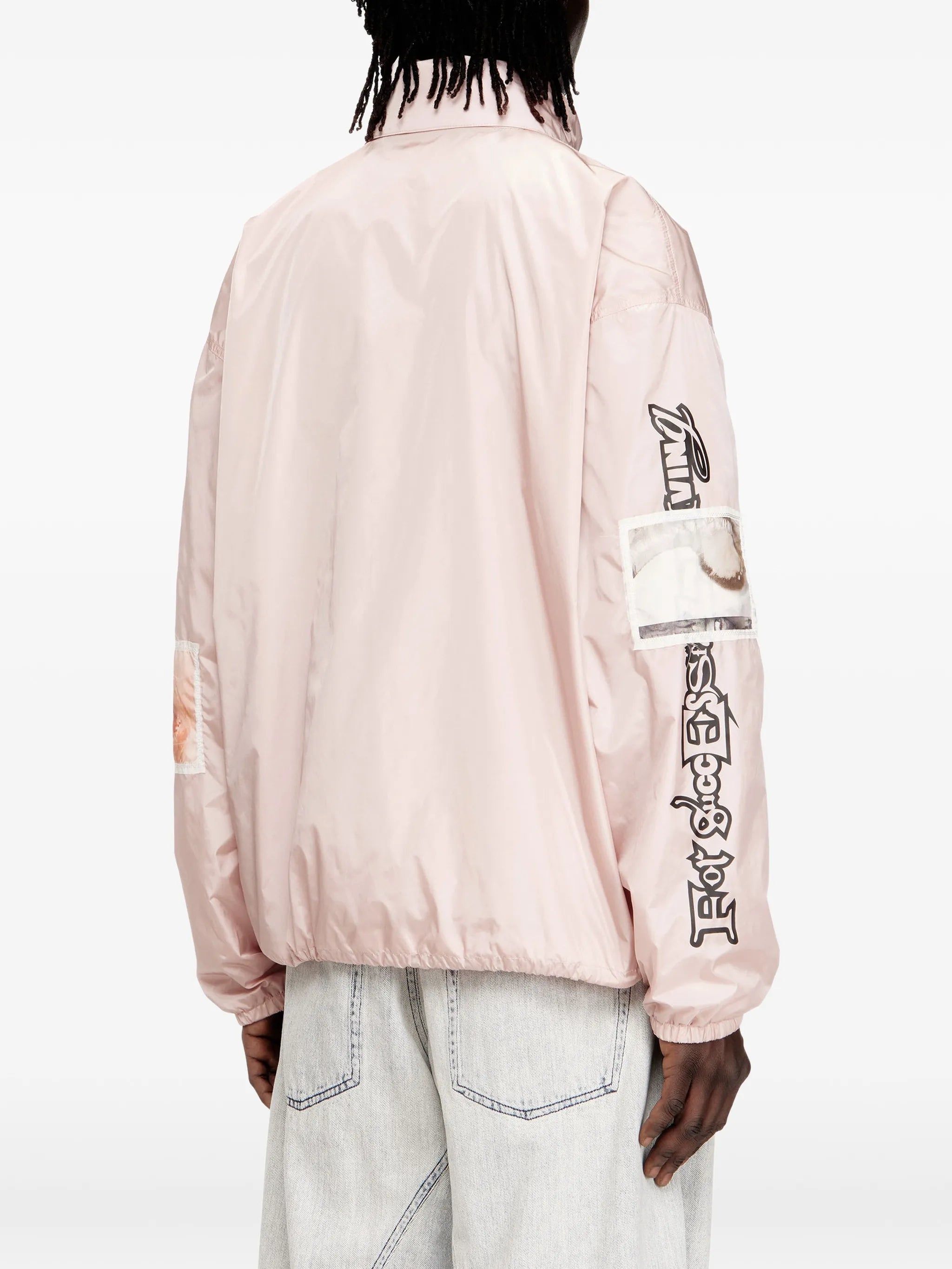 DIESEL Windbreaker With Graphic Patches Pink
