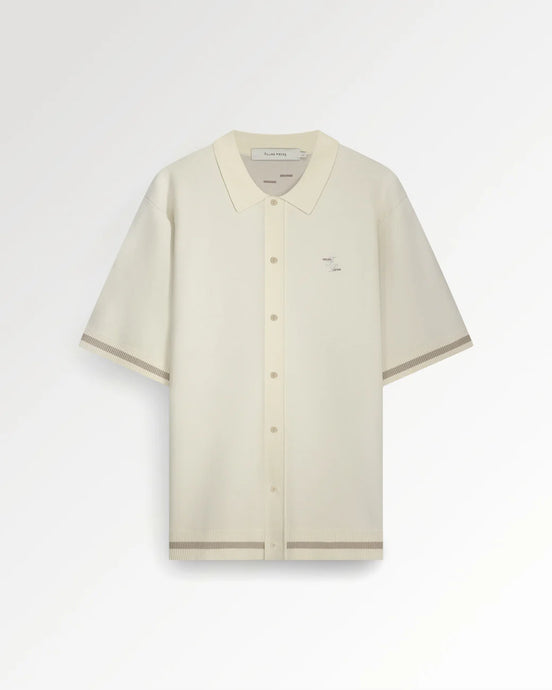 FILLING PIECES KNIT SHIRT GARDENER ANTIQUE WHITE