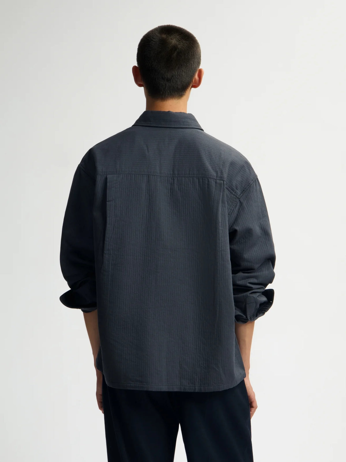 OLAF DOUBLE FACE BOXY SHIRT Charcoal
