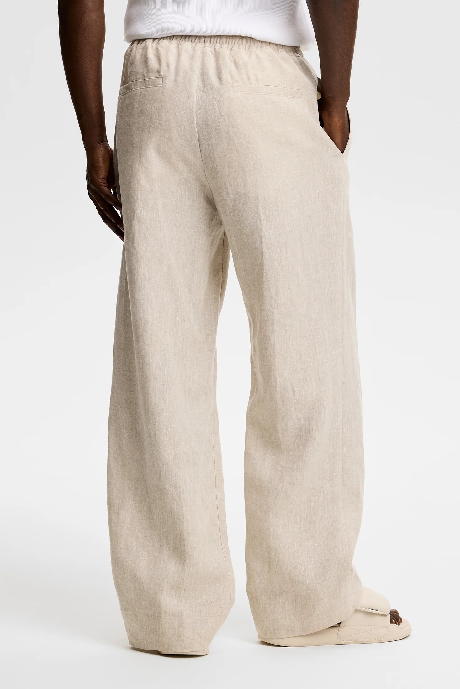 J.LINDEBERG Noah Drape Linen Pants Moonbeam