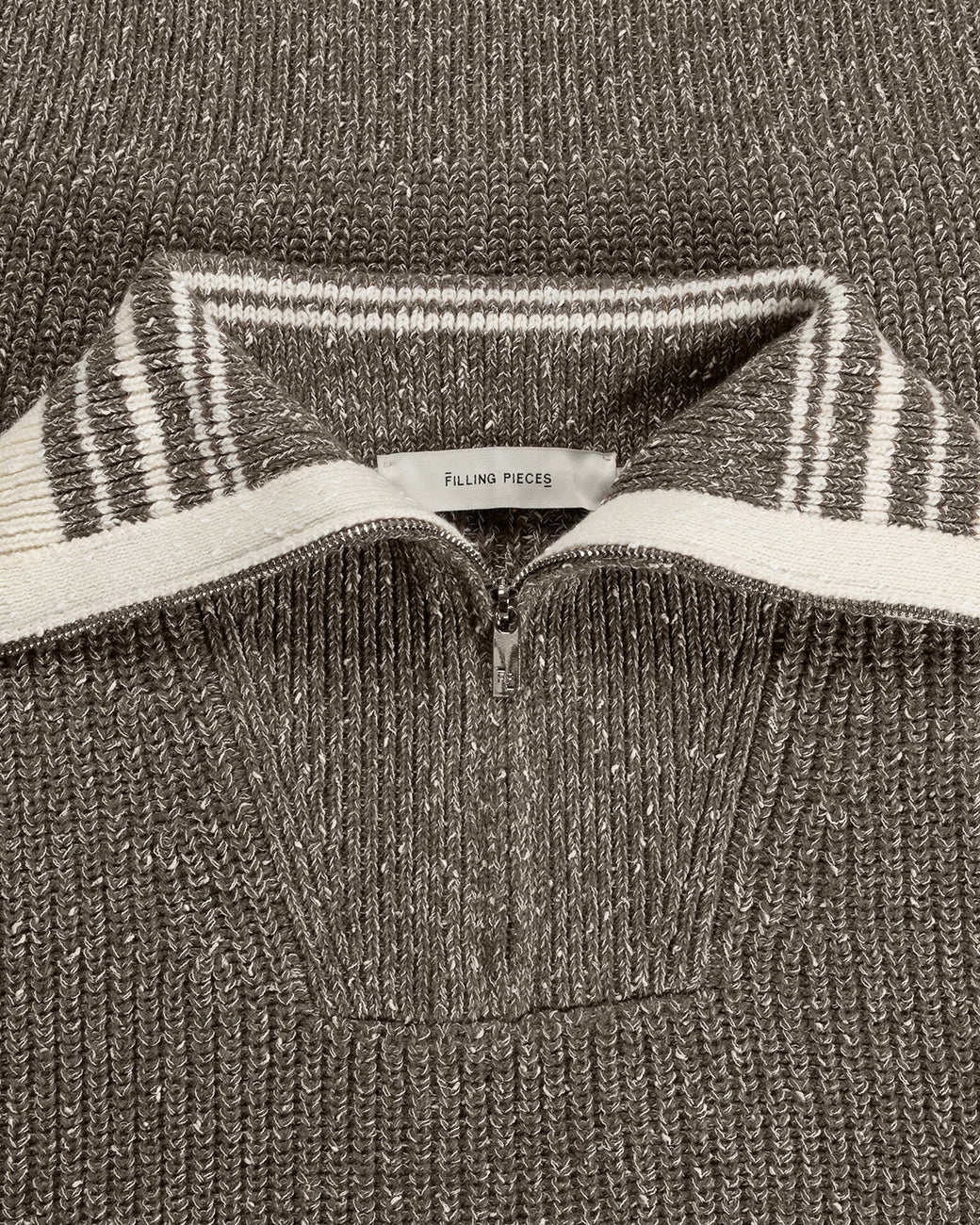 FILLING PIECES Zip Knit Chunky Fisherman Melange