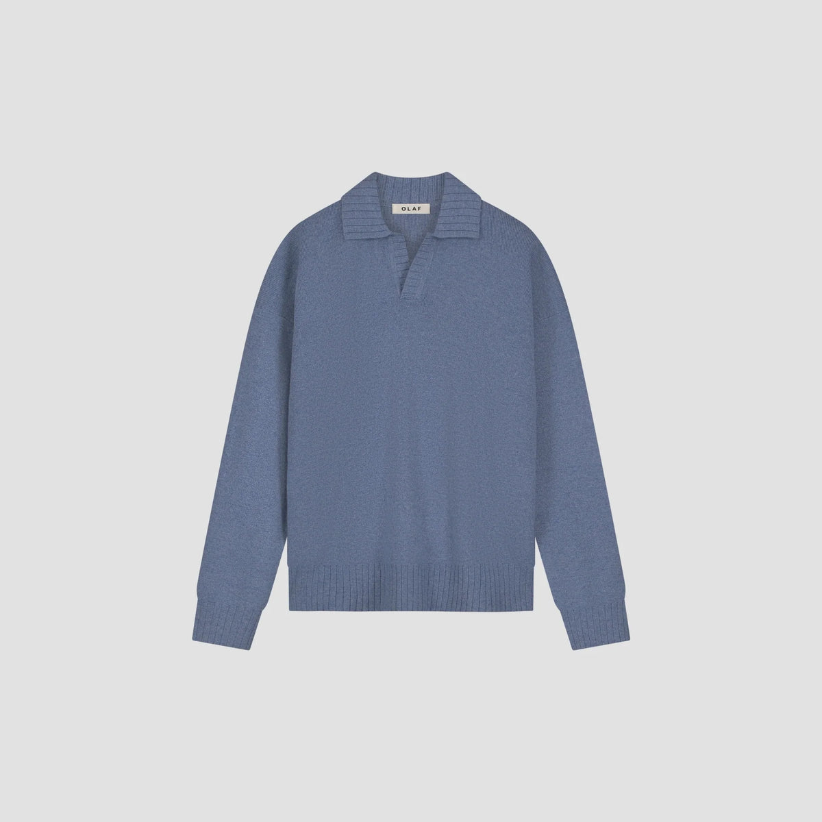 OLAF ESSENTIAL KNITTED POLO Dusty Blue