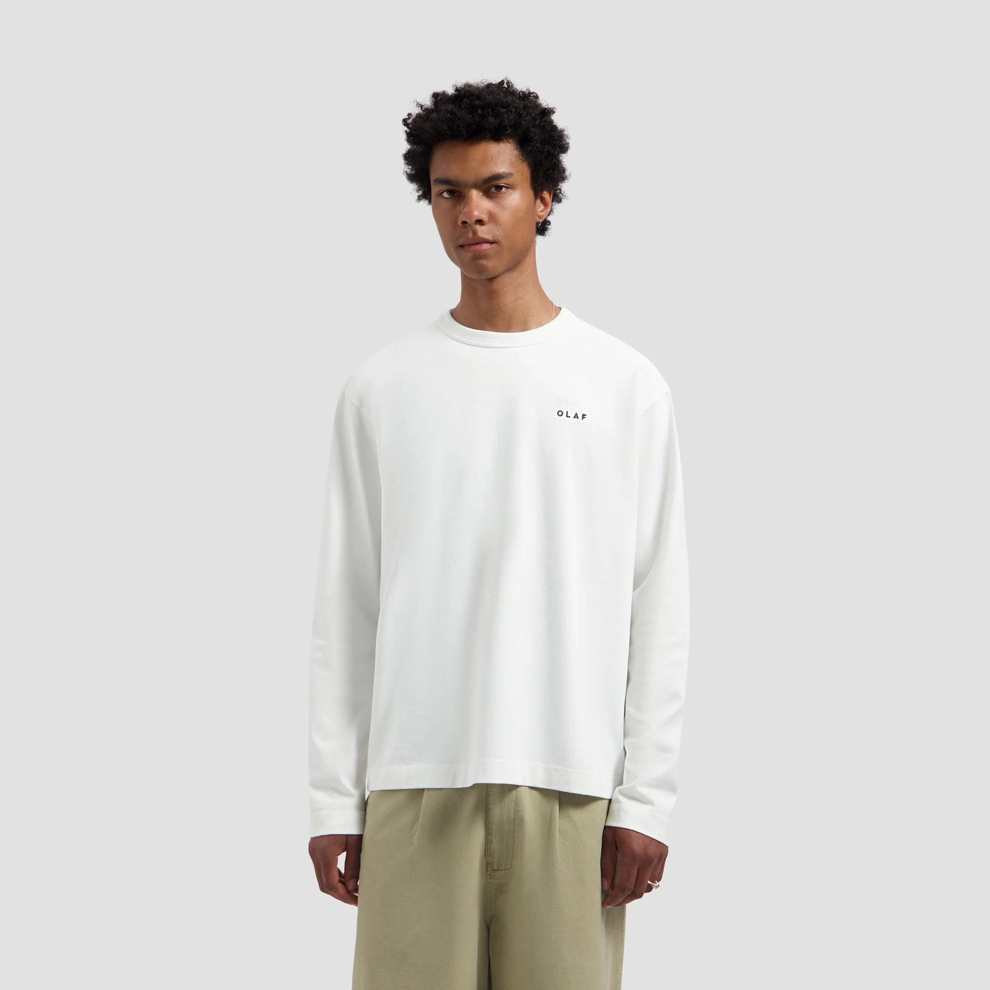 OLAF WESTERN LOGO LS TEE - OPTICAL WHITE