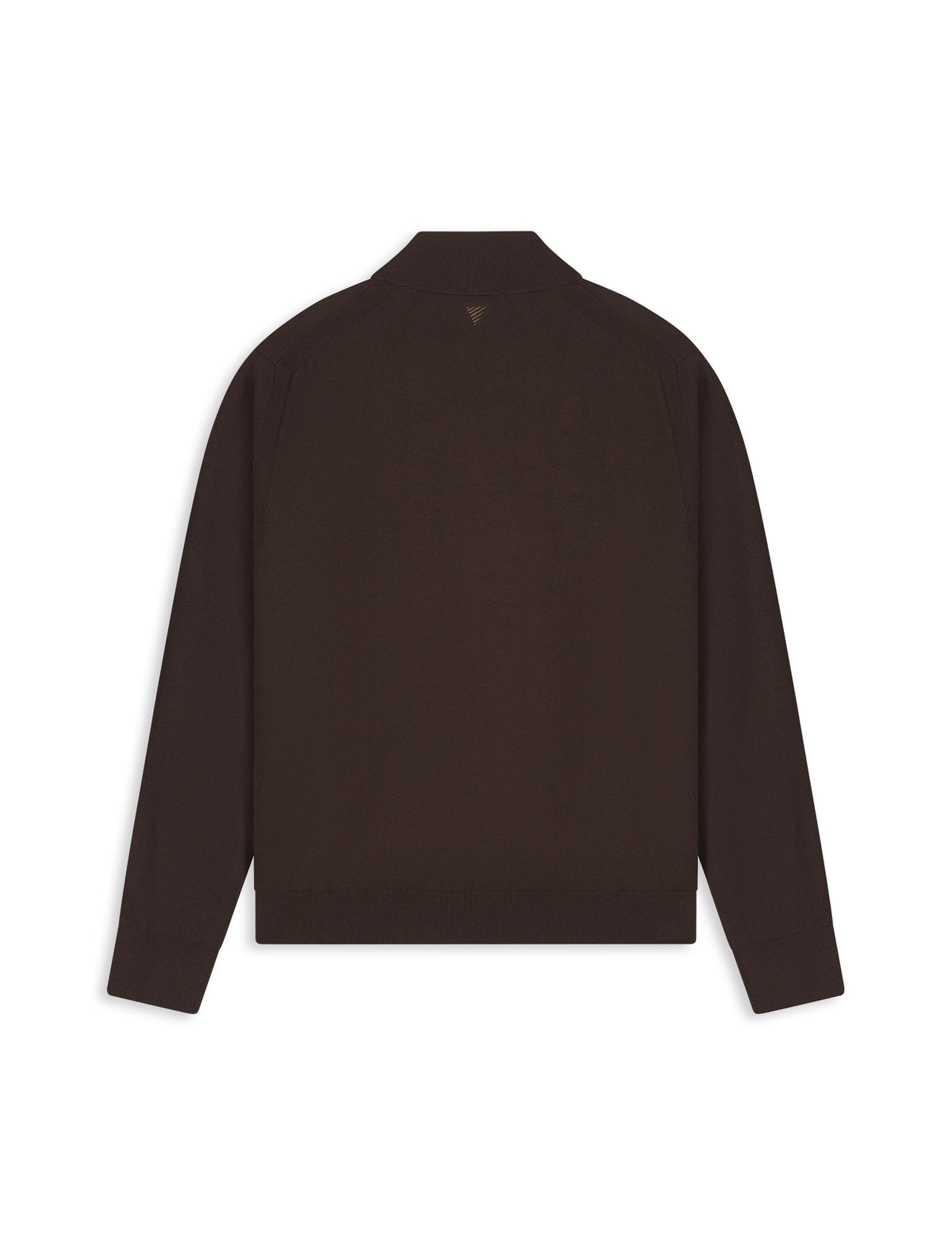 PURE PATH FLAT KNIT HIDDEN HALF-ZIP | DARK BROWN