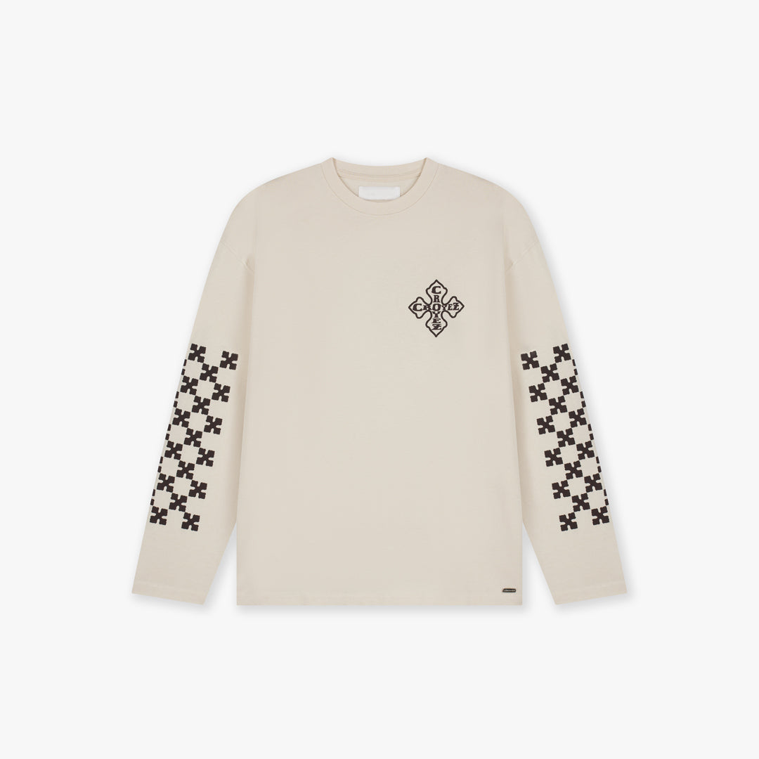 Croyez Cross Longsleeve T-Shirt | Light Beige