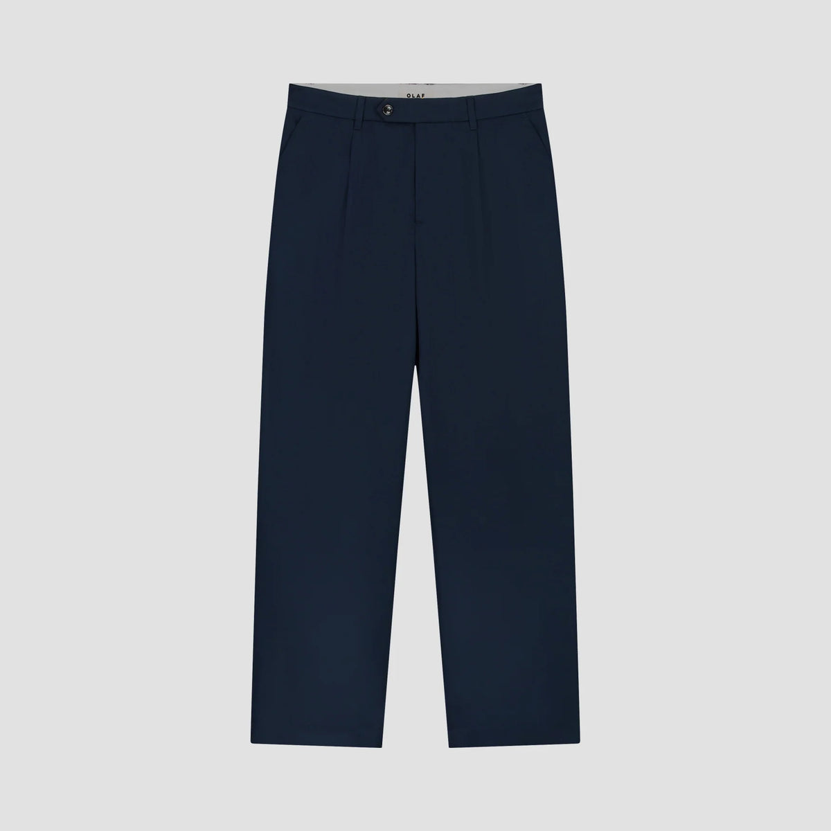 OLAF WOOL BLEND RELAXED PLEATED PANT Navy
