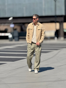 FILLING PIECES OVERSHIRT COTTON TWILL WHITE PEPPER