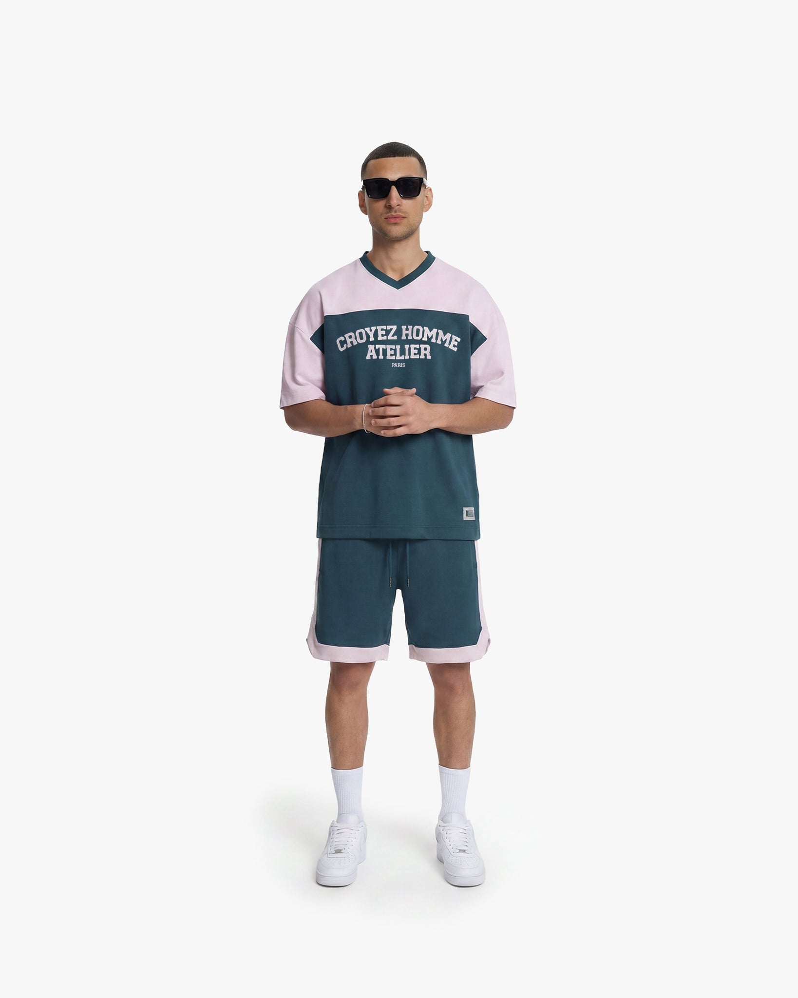 Croyez Jersey Sport T-Shirt | Dark Teal/Pink