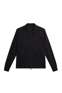 J.LINDEBERG KALEB MERINO ZIP CARDIGAN | DARK GREY MELANGE