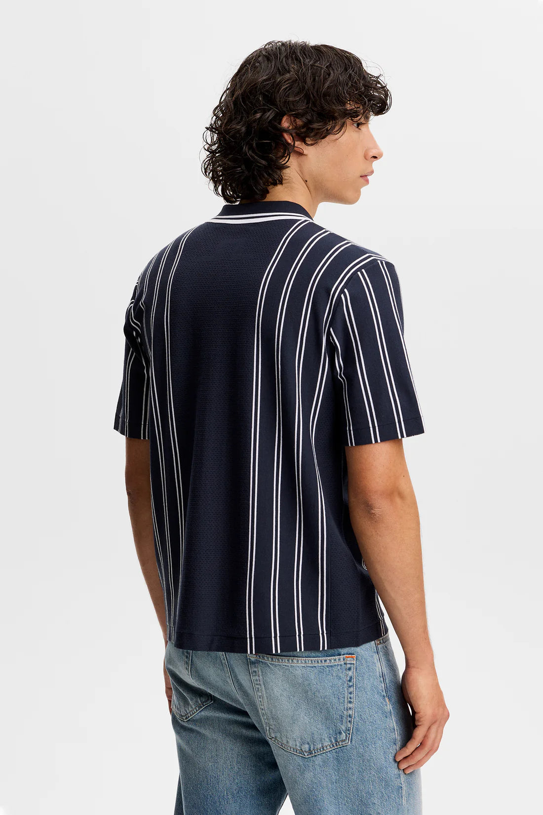 J.LINDEBERG RUE KNIT SS SHIRT Navy