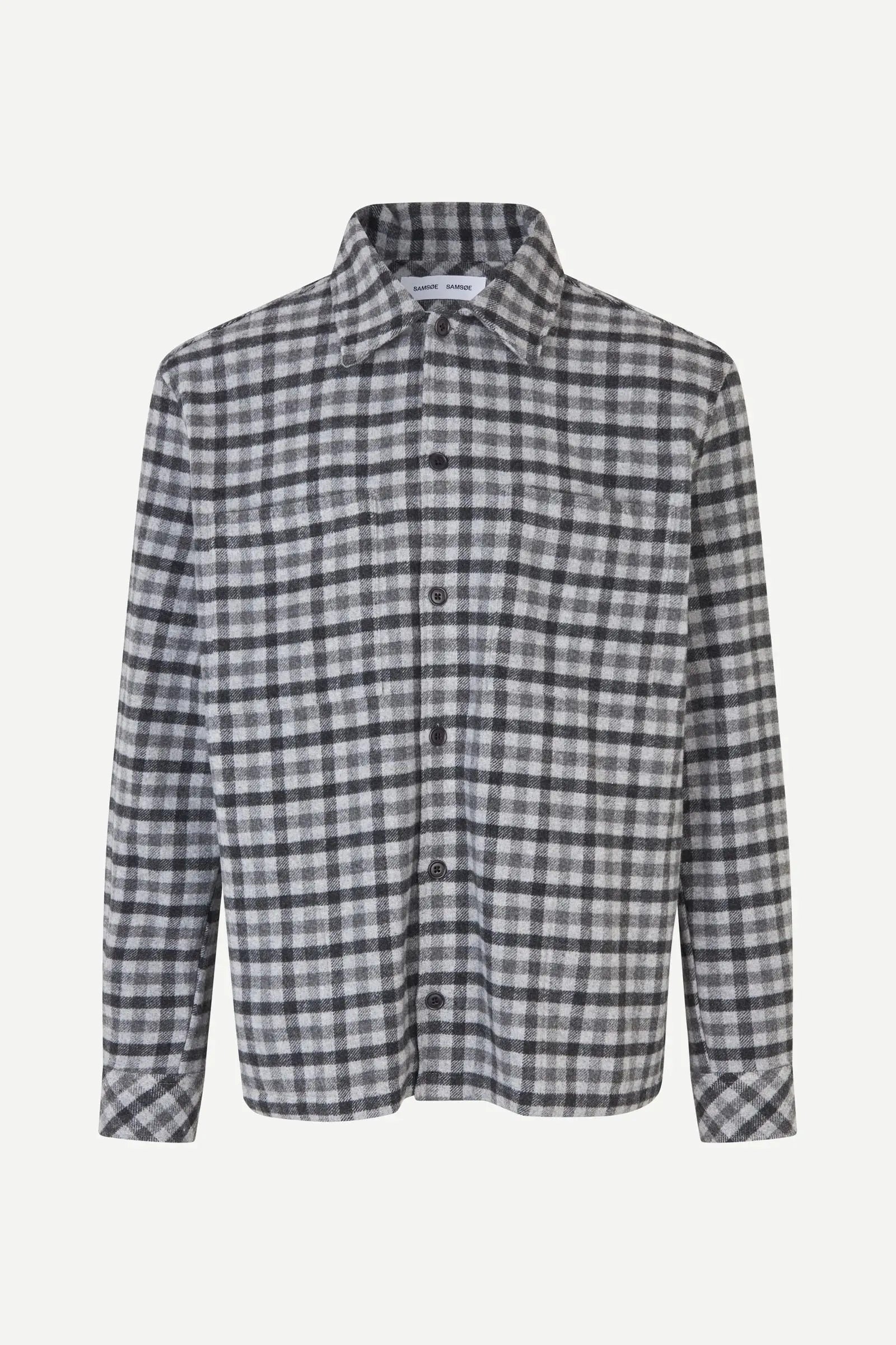SAMSOE SAMSOE SACASTOR X O OVERSHIRT 14089 Grey Melange Check