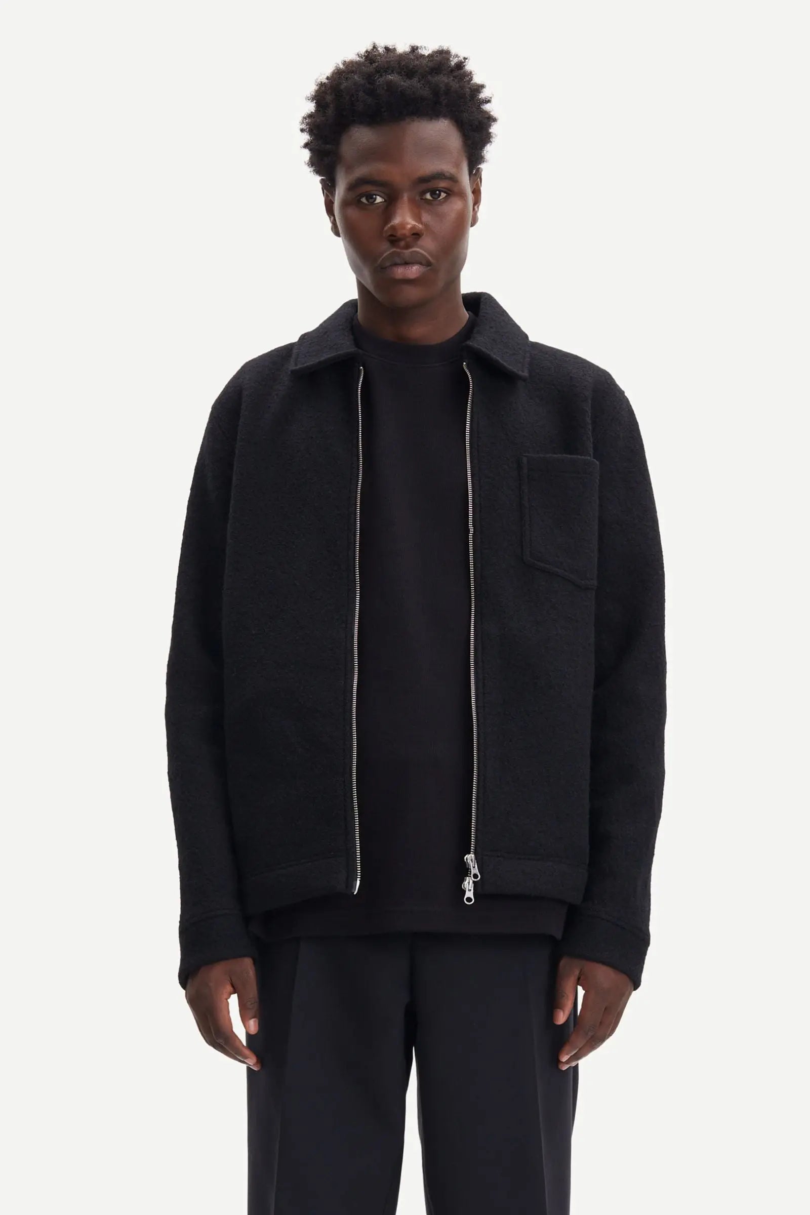 SAMSOE SAMSOE HANNES FULL ZIP 14612 Black