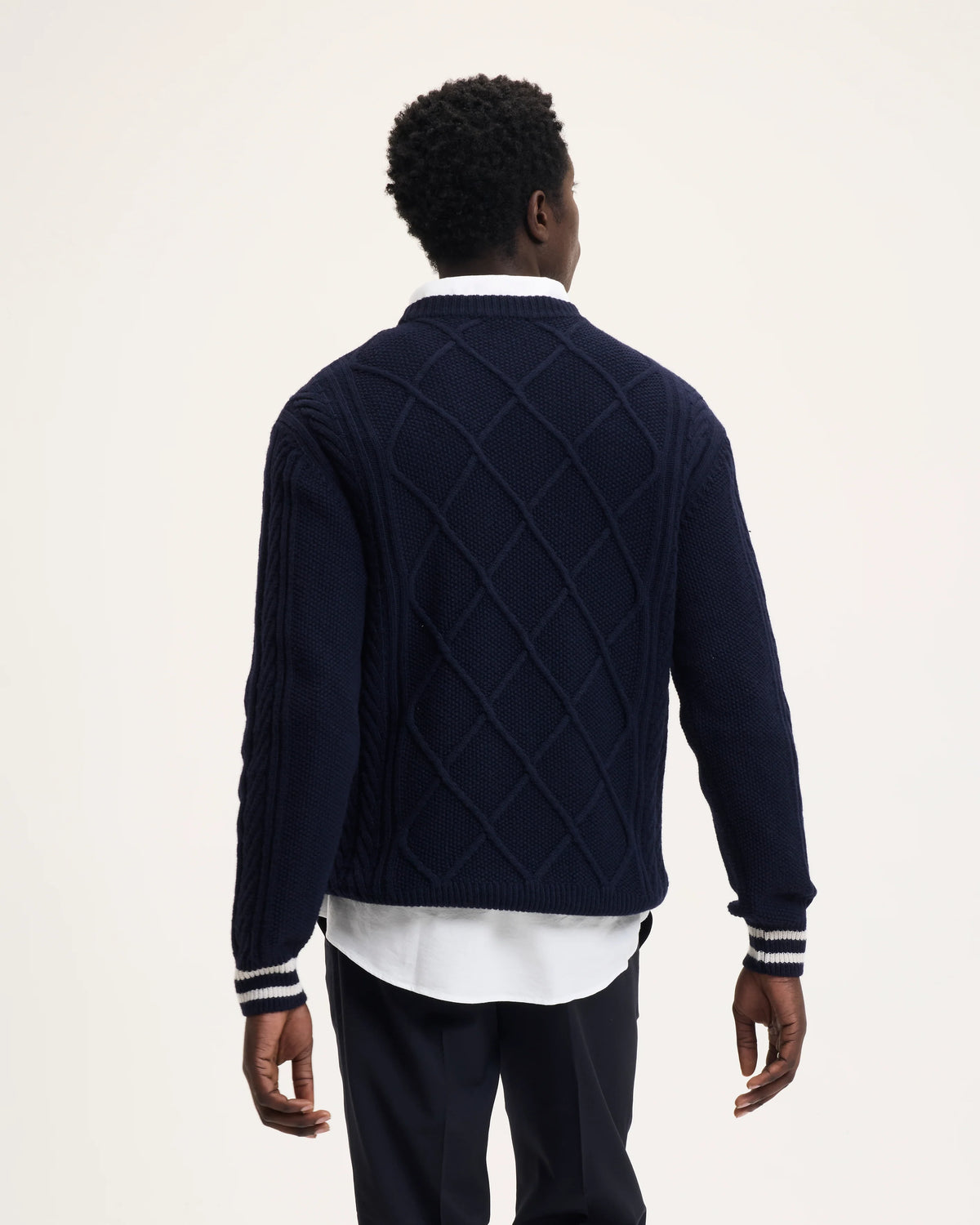 GOOD PEOPLE Kpattern Knitted Sweater Navy