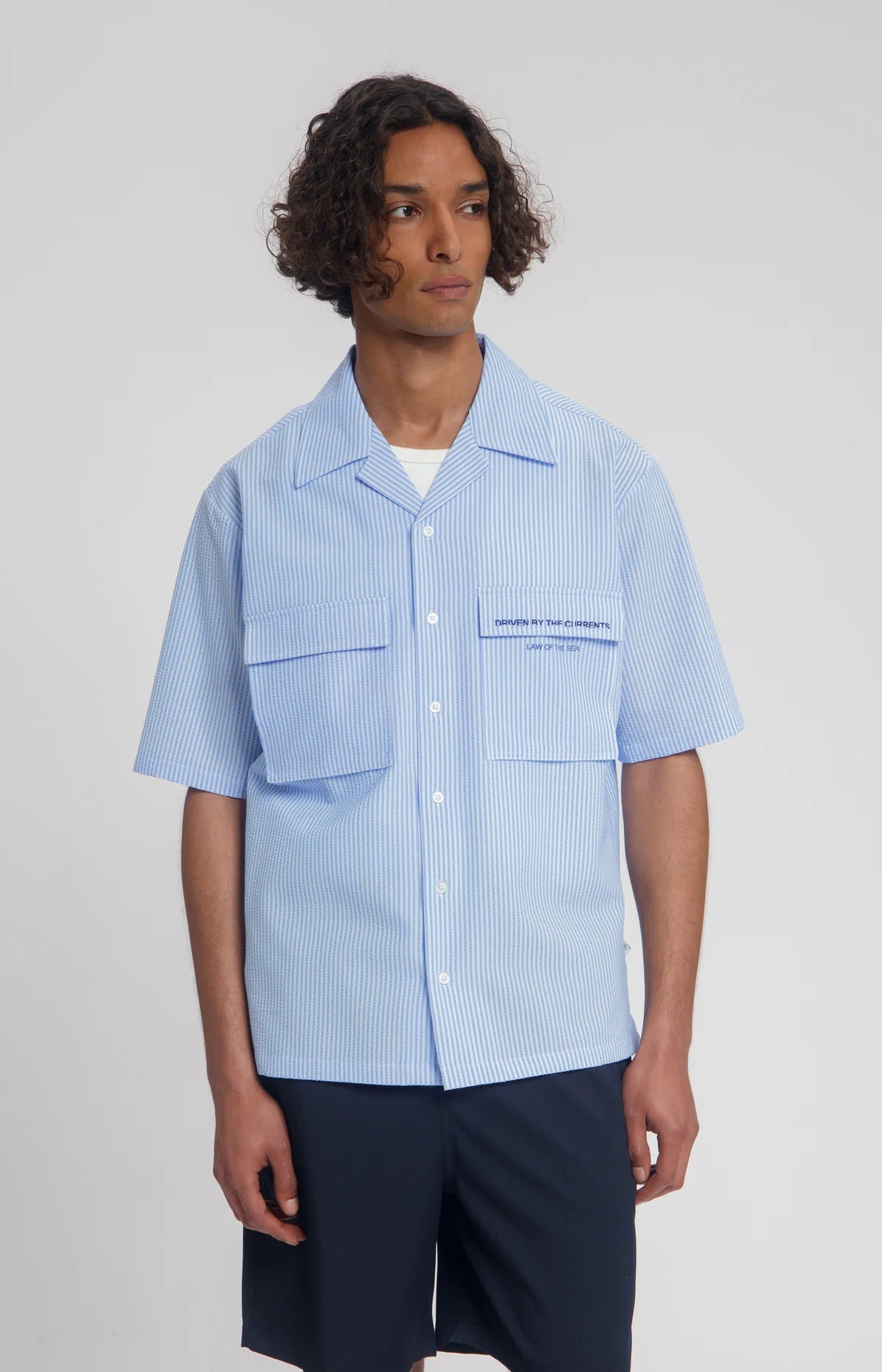 LAW OF THE SEA CORALYN SEERSUCKER STRIPED SHIRT