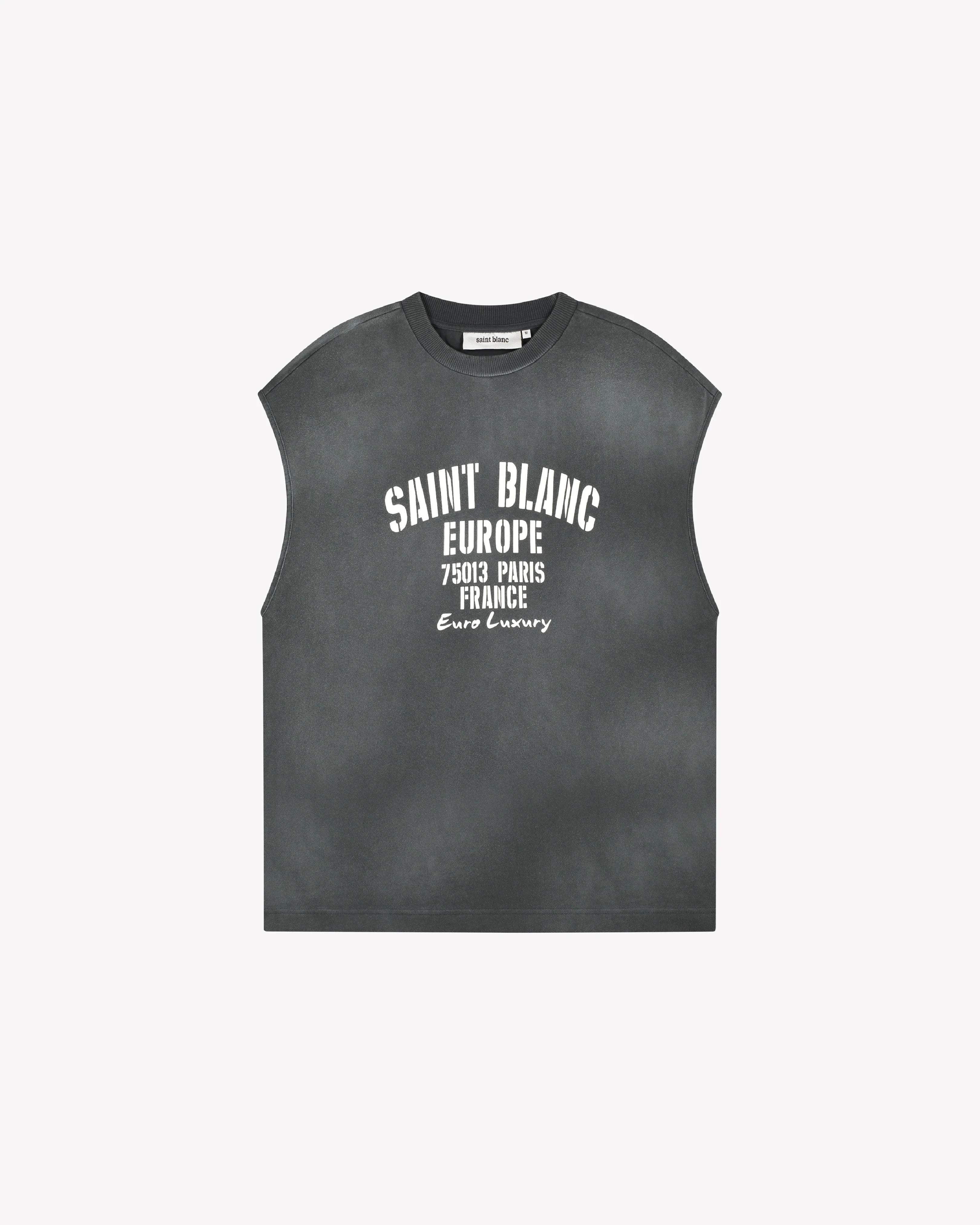 SAINT BLANC EURO LUXURY SLEEVELESS SHIRT BLACK