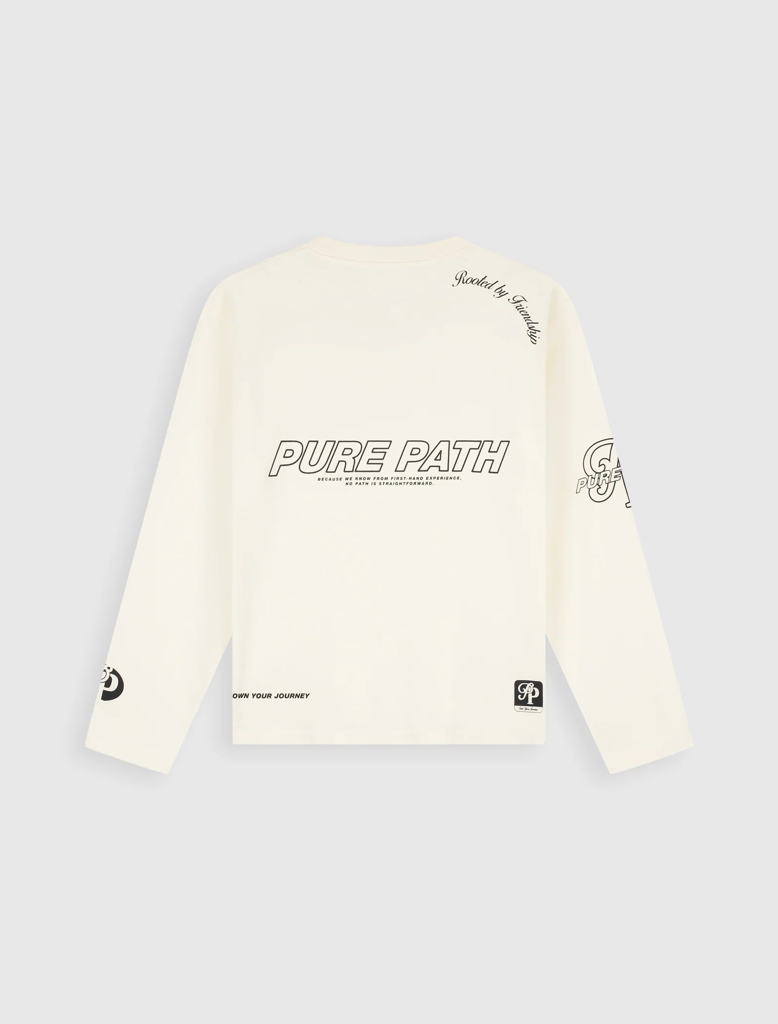 PURE PATH UNITED LONGSLEEVE T-SHIRT BOXY Ecru