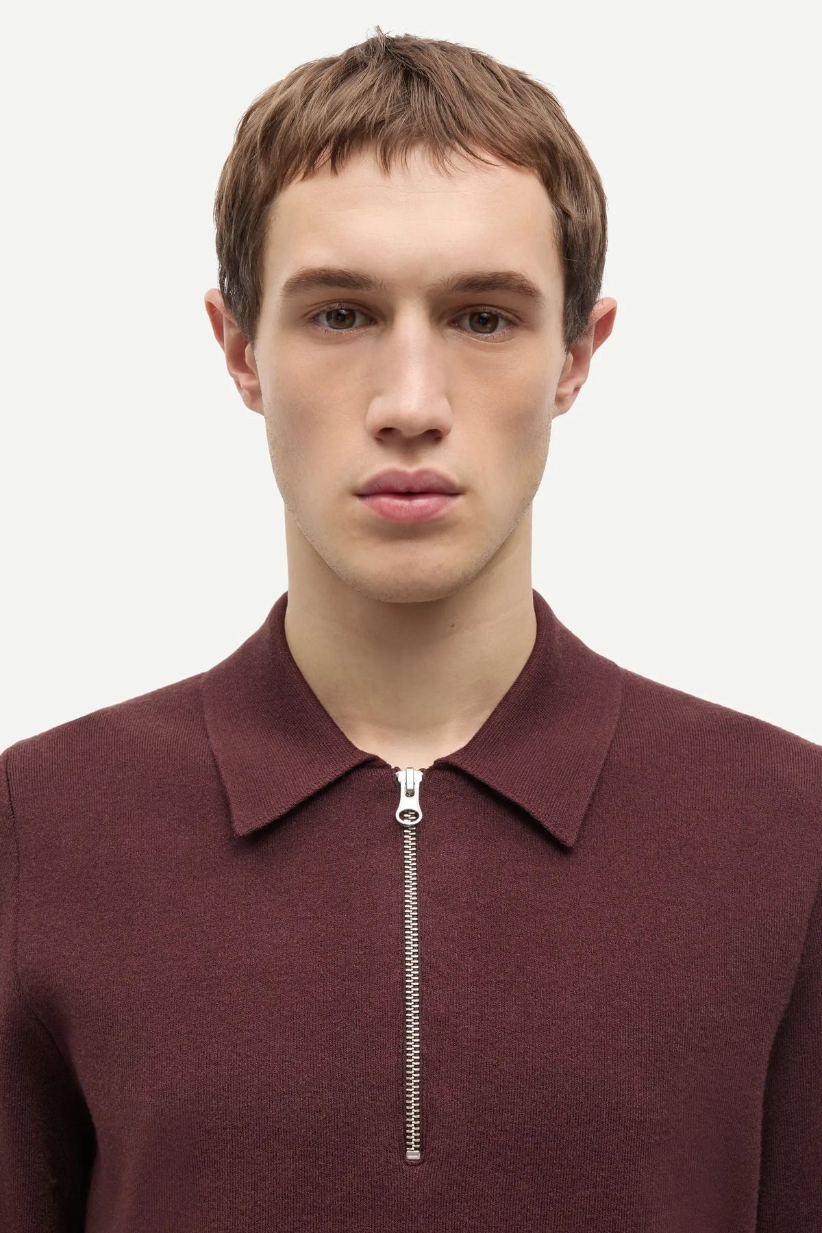 SAMSOE SAMSOE GUNA HALF ZIP 10490 | Bitter Chocolate