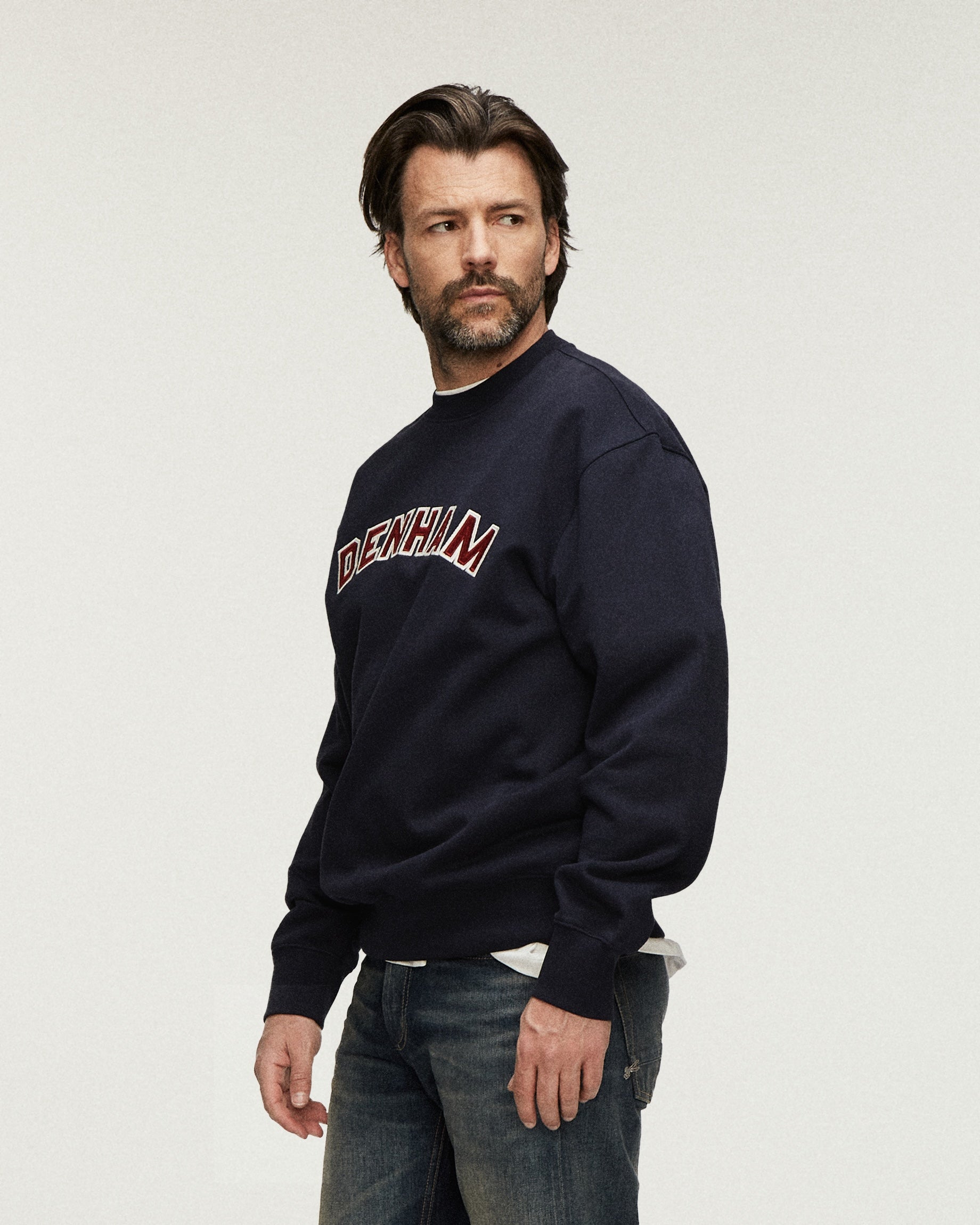 DENHAM CORDUROY LS SWEAT Navy