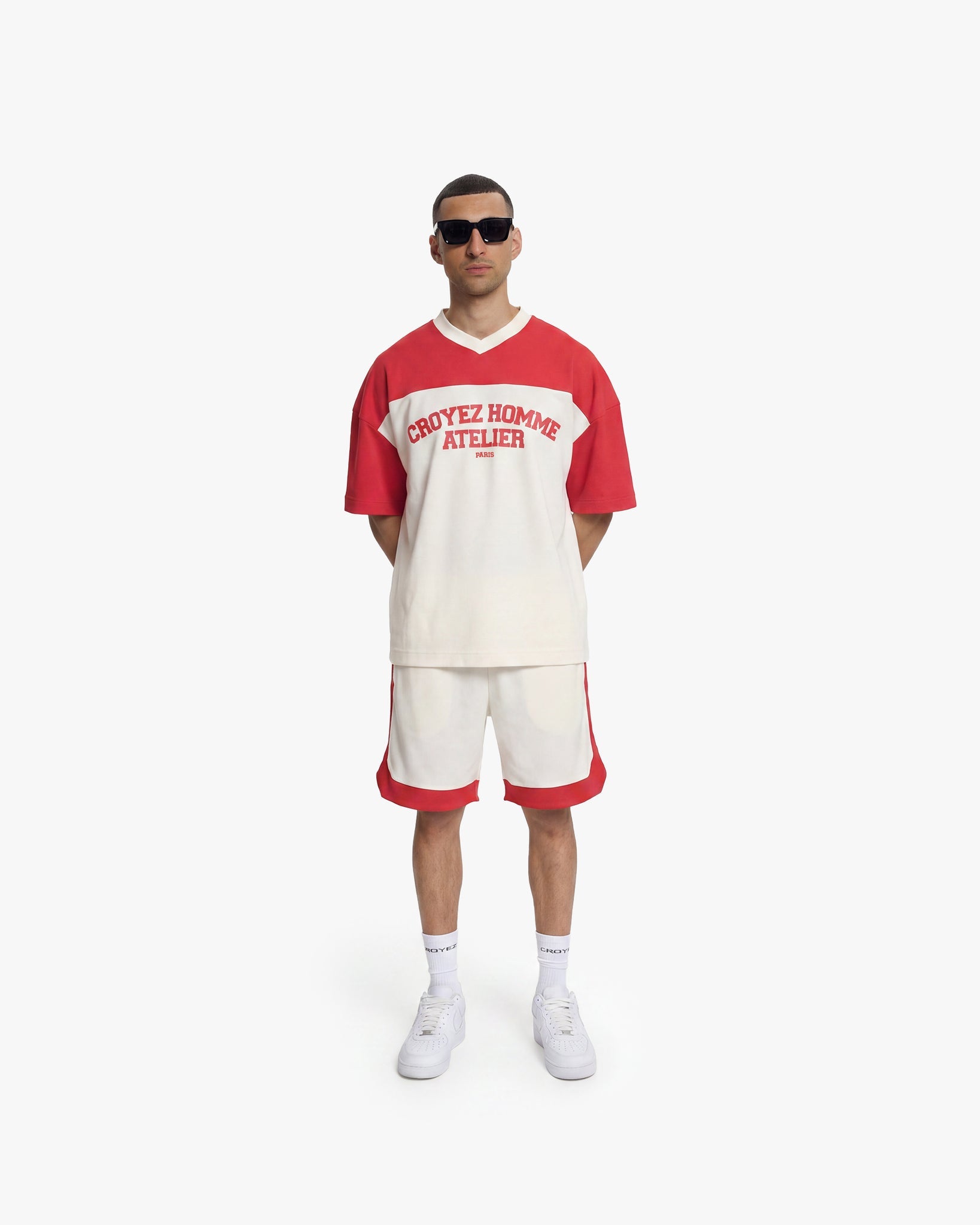 Croyez Jersey Sport T-Shirt | Off-White/Red
