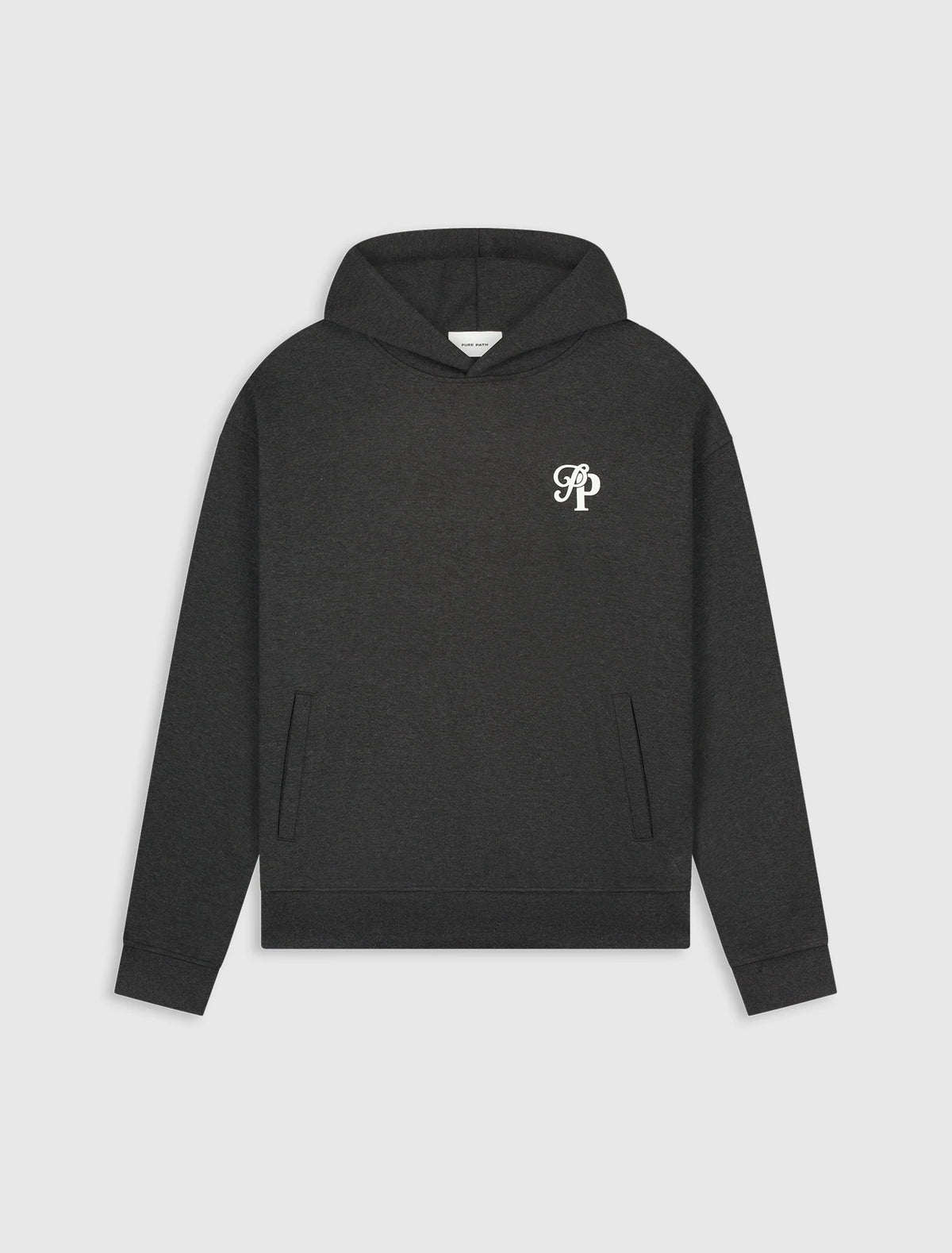 PURE PATH INITIALS INTERLOCK HOODIE Black