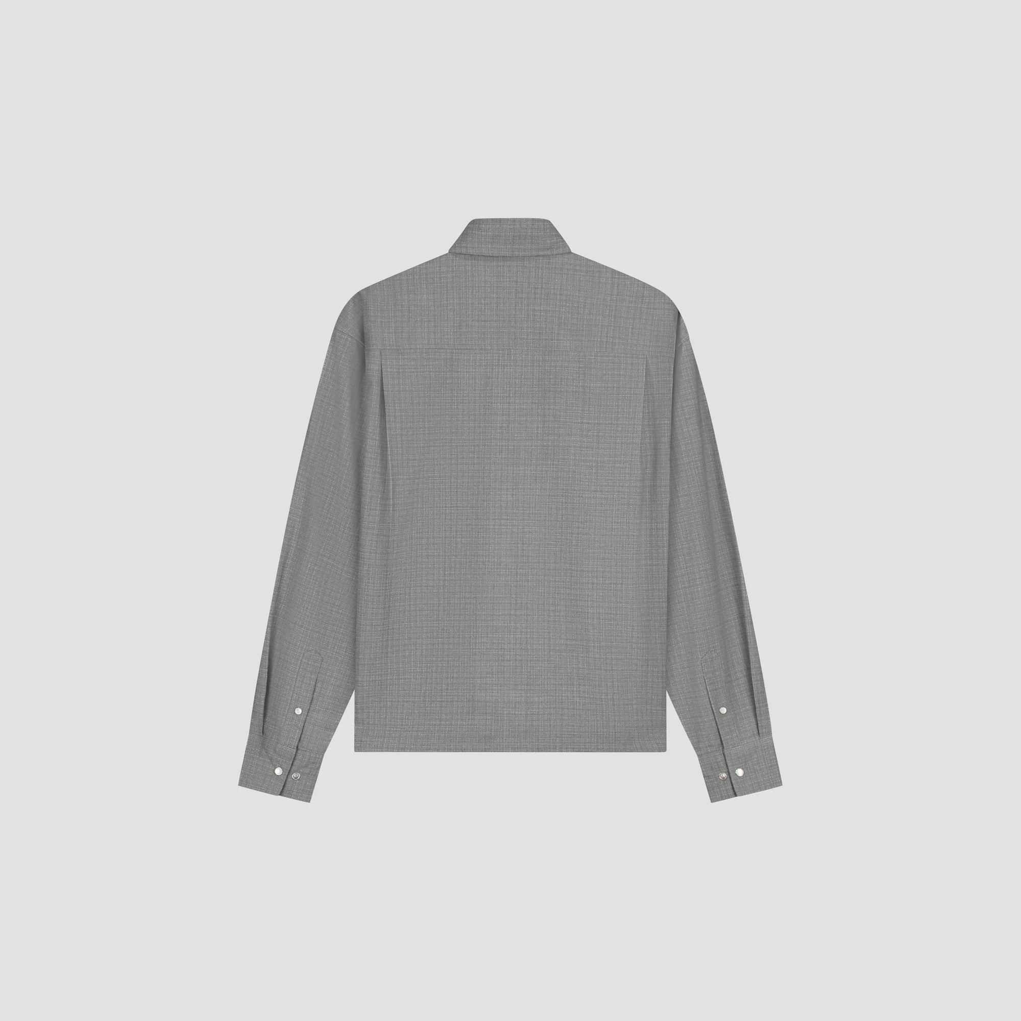 OLAF WOOL BOXY SHIRT - HEATHER GREY