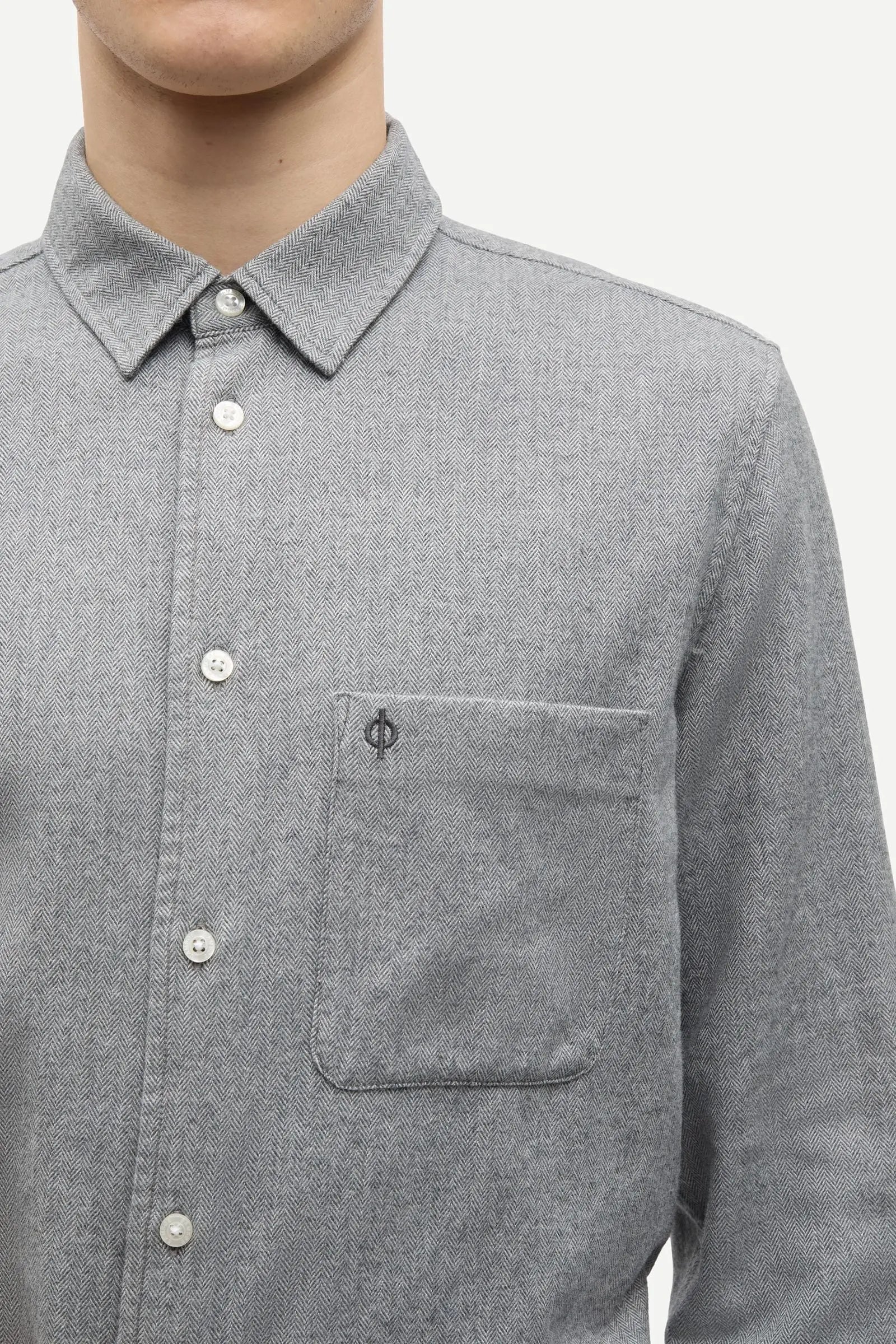 SAMSOE SAMSOE SAKLAS V-NECK 15392 Grey Herringbone