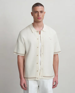 FILLING PIECES KNIT SHIRT GARDENER ANTIQUE WHITE