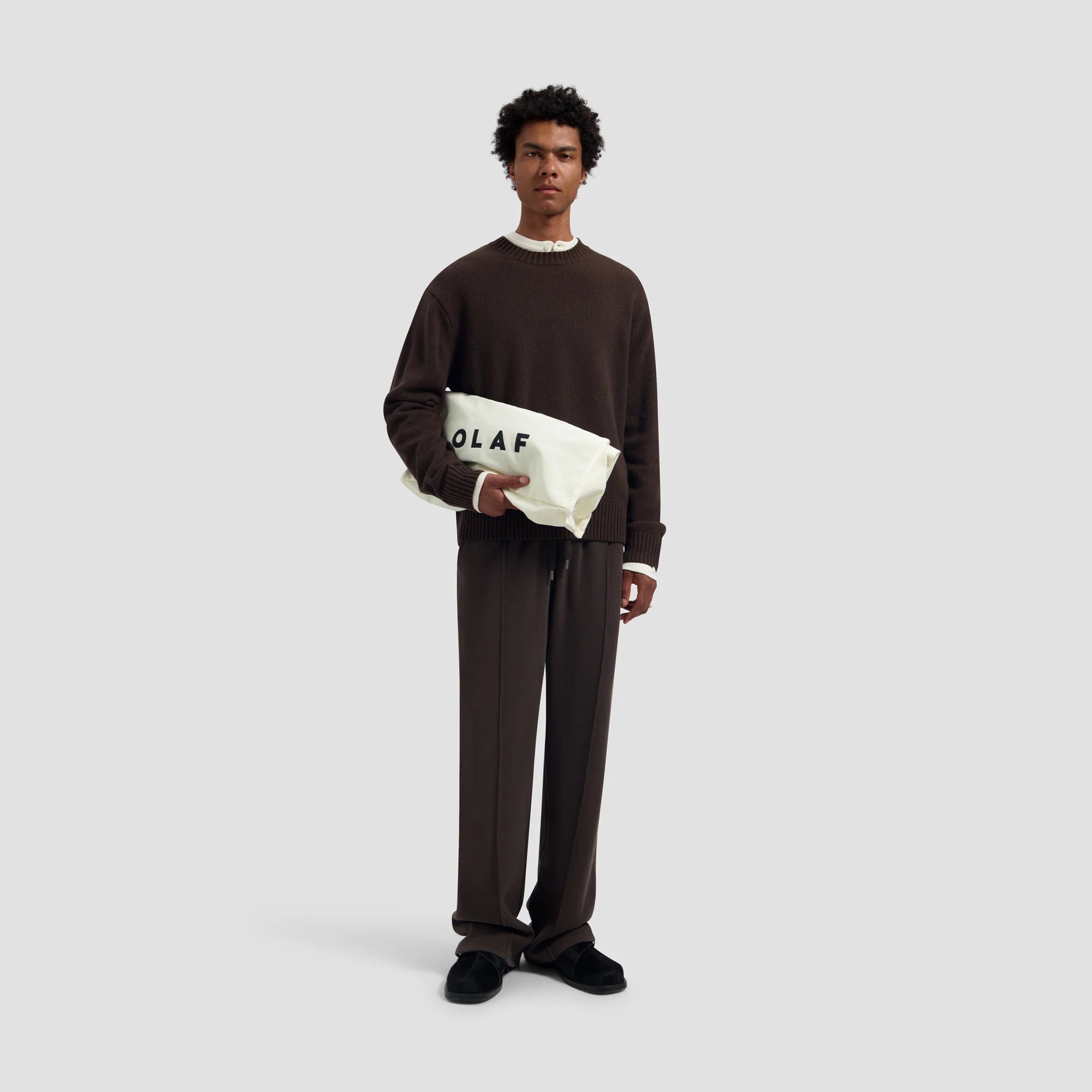 OLAF ESSENTIAL KNITTED CREWNECK Chocolate Plum