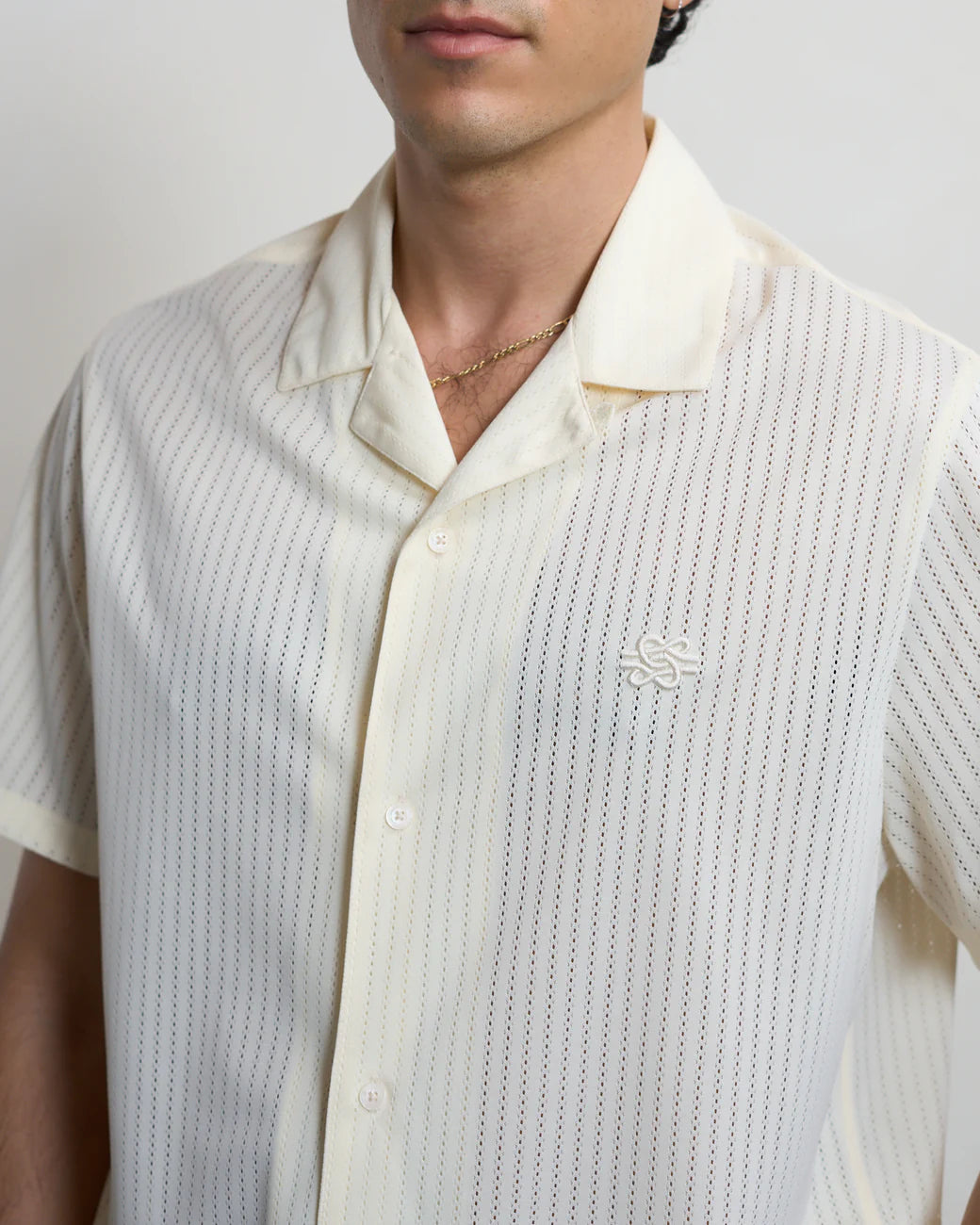 FILLING PIECES RESORT SHIRT MESH Antique White