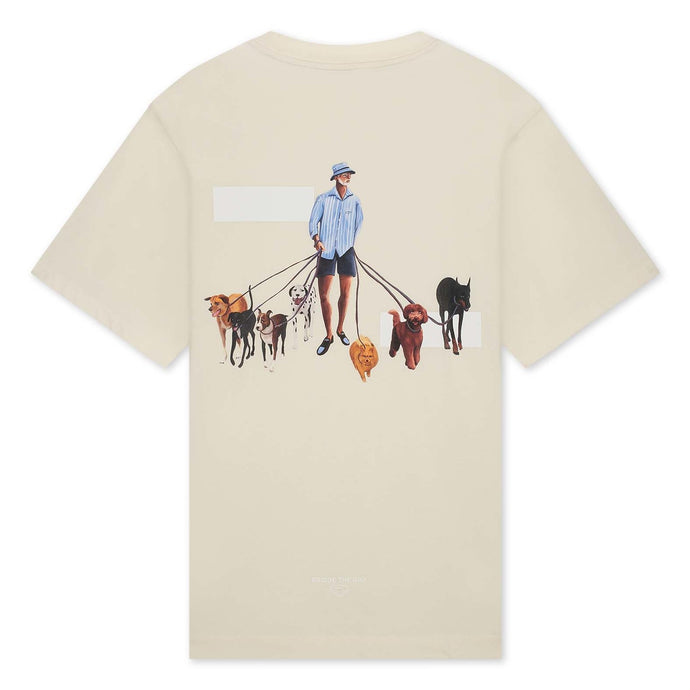 FILLING PIECES T-SHIRT DOG WALKER ANTIQUE WHITE