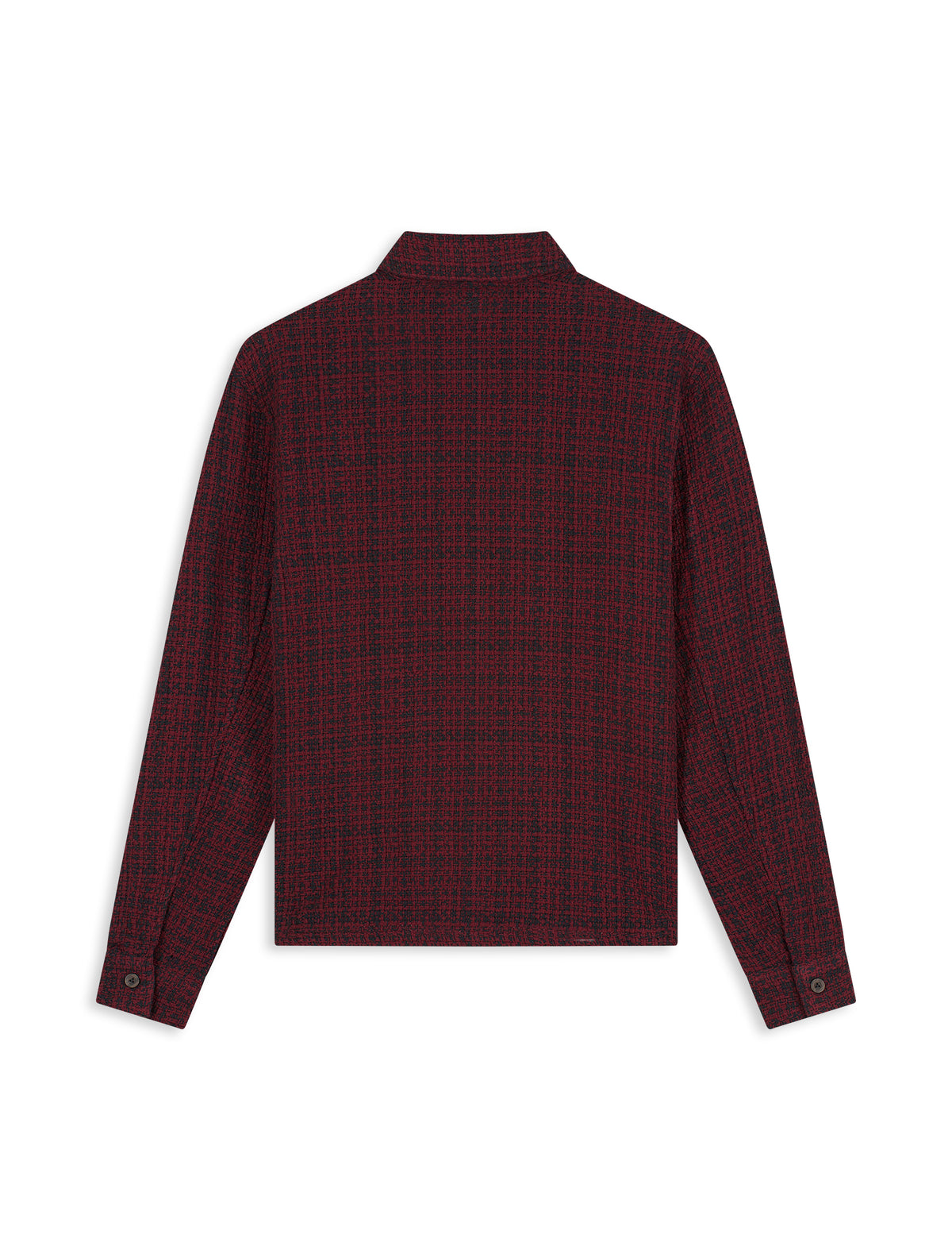 PURE PATH Structured Checked Overshirt Black/Burgundy