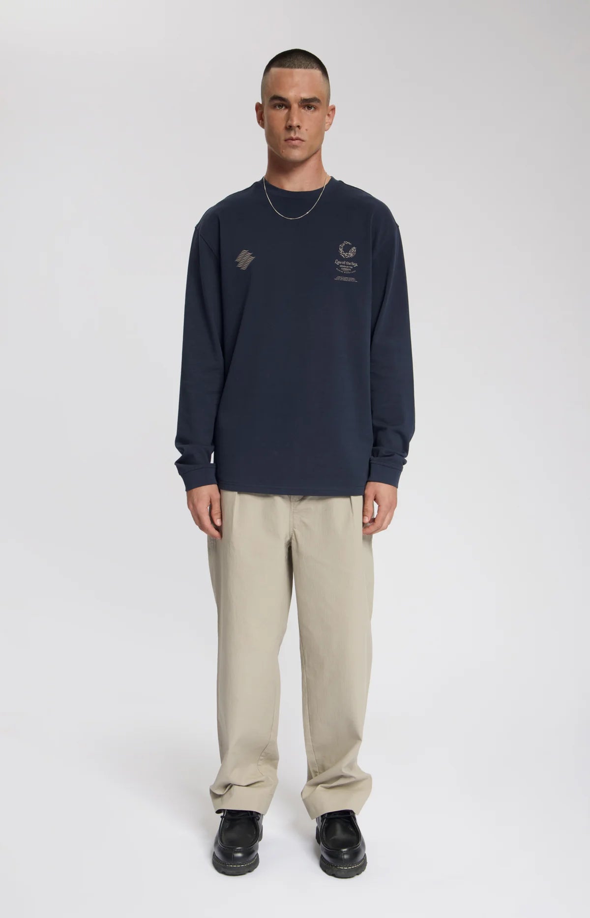 MAZU LONGSLEEVE ARTWORK T-SHIRT Mood Indigo
