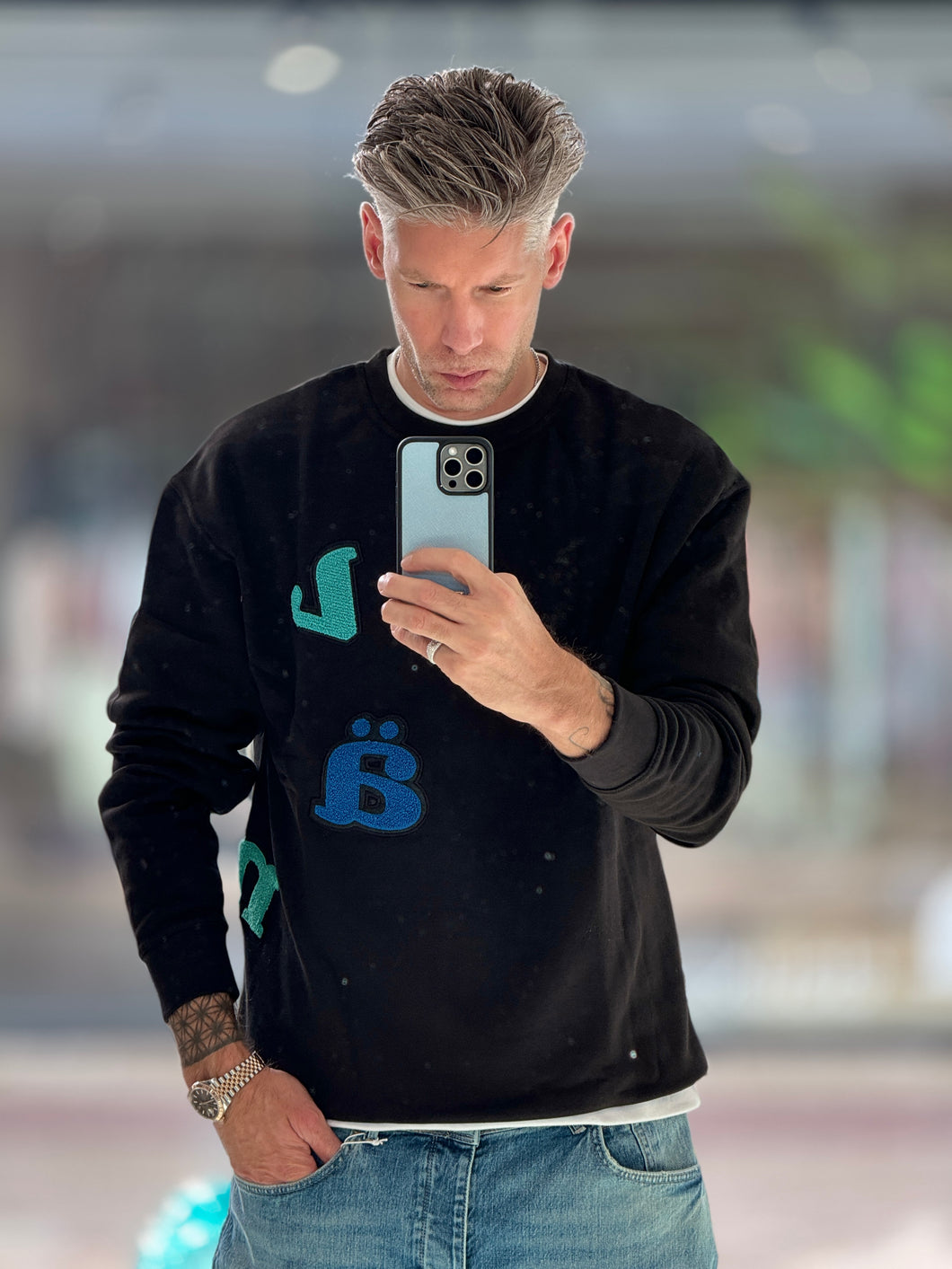 VÄNNER Tommy Oversized Sweater Jet Black