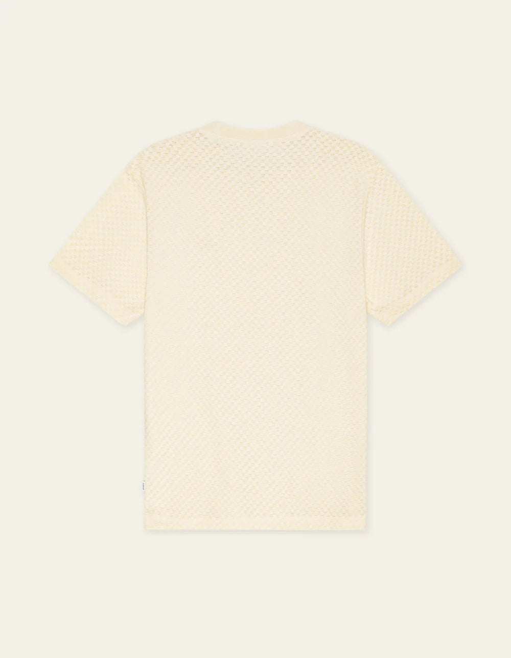 LES DEUX Knitted Check T-Shirt Eggnog White