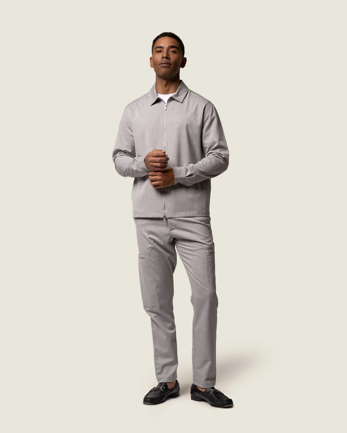 DUQUEZZI WOOL STRETCH JACKET | GREY MELANGE