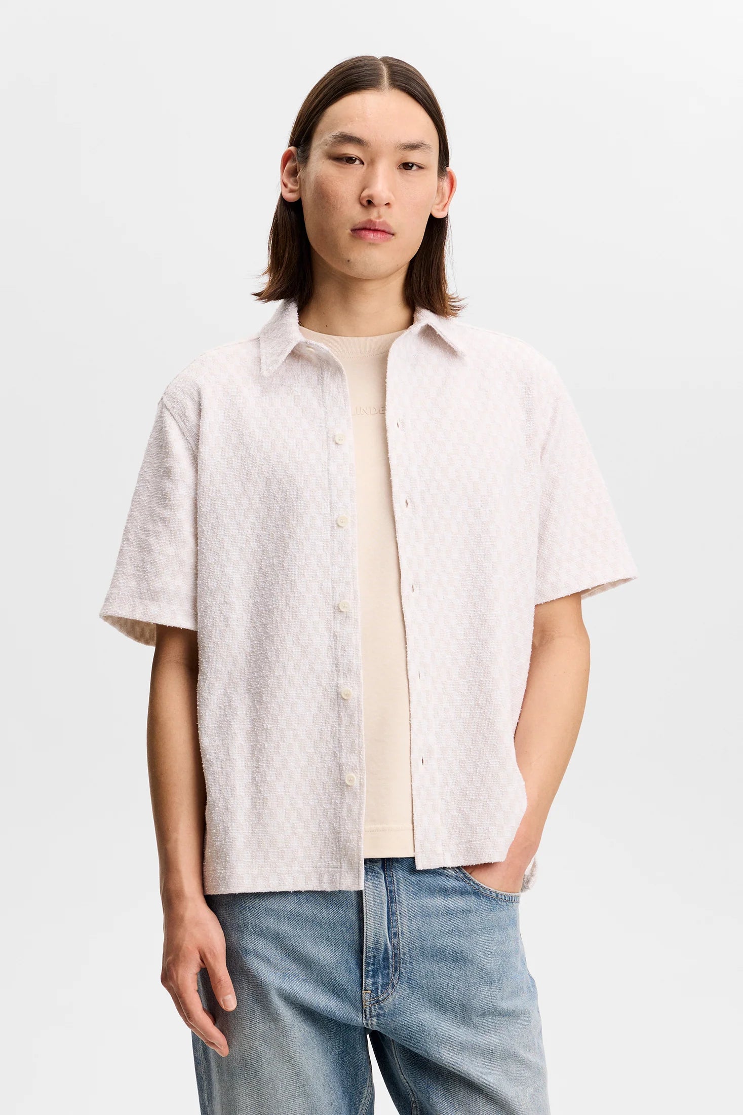 J.LINDEBERG Torpa Jacquard Shirt Moonbeam