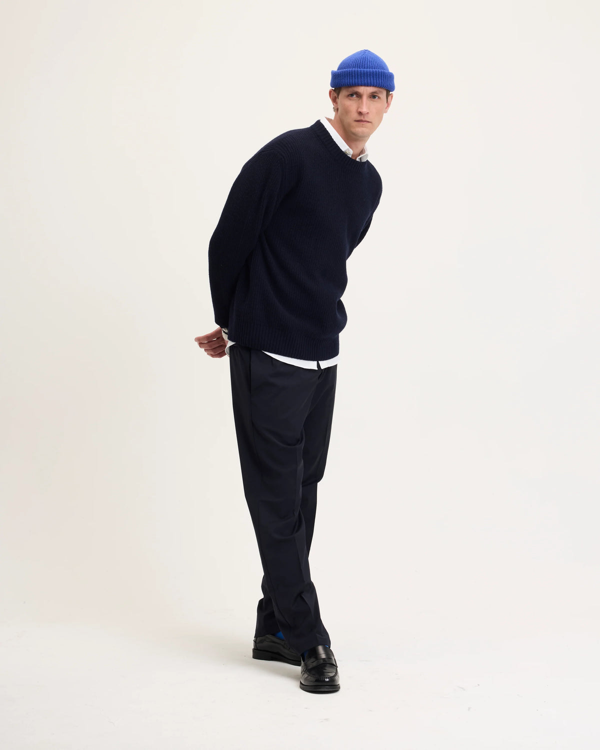 GOOD PEOPLE Kane Good Knitted Sweater Navy White