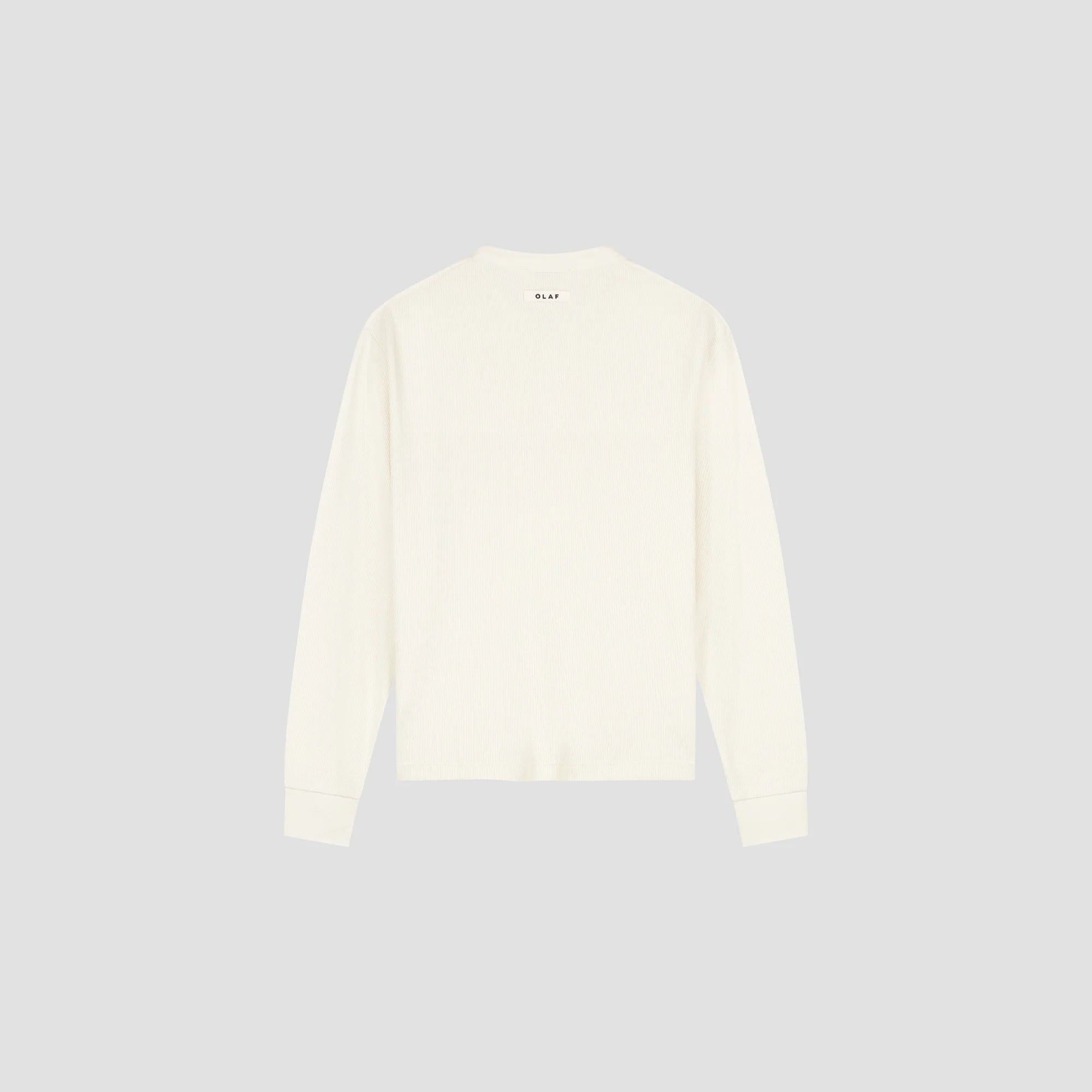OLAF WAFFLE HENLEY LS TEE - OFF WHITE