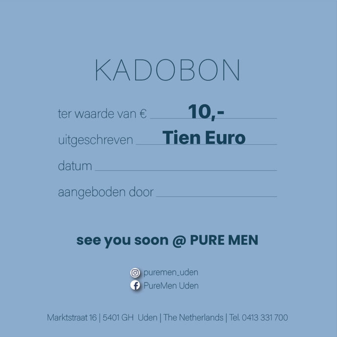 KADOBON TER WAARDE VAN 10 EURO.