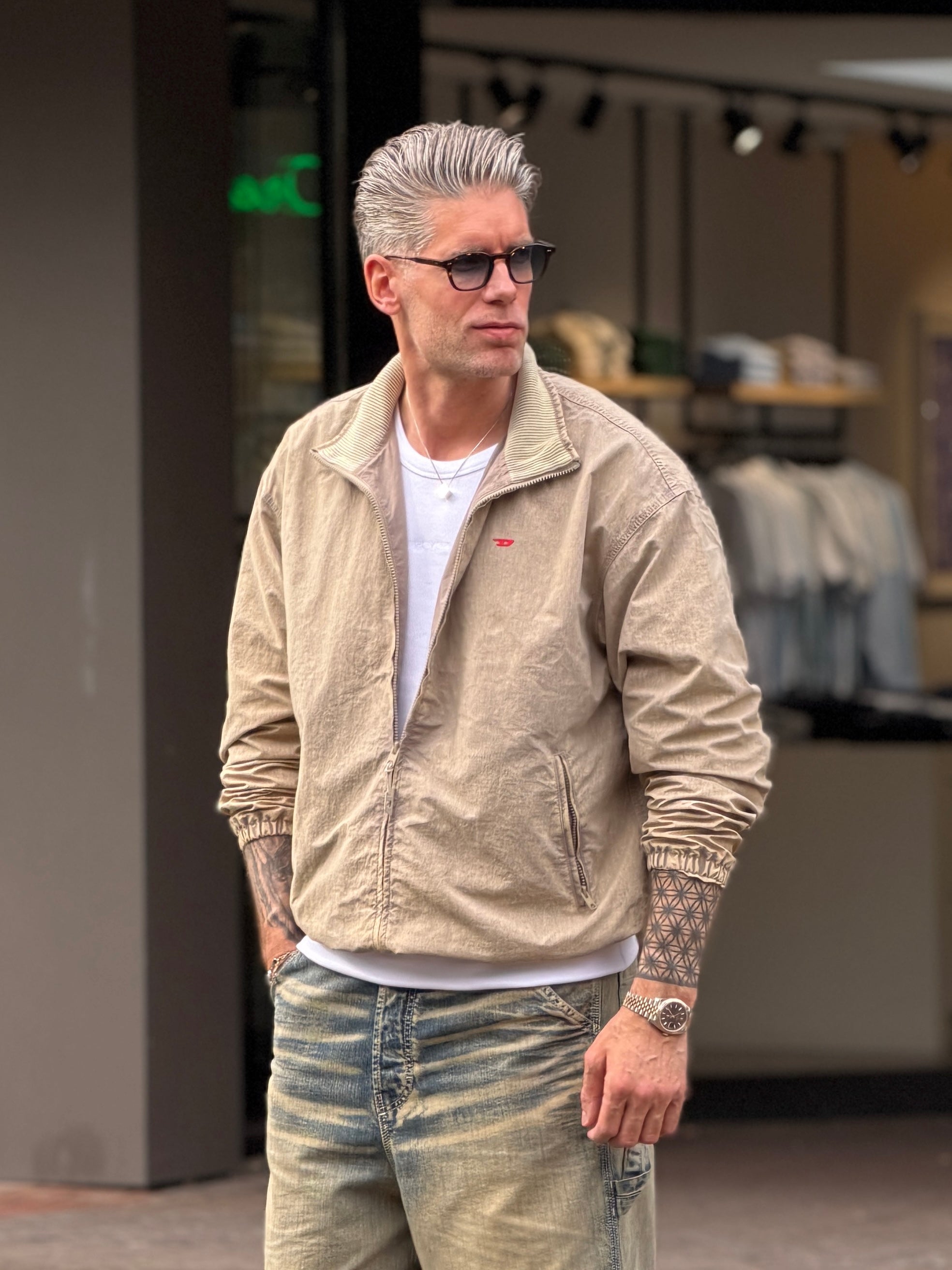 DIESEL Treated Taslan Jacket With Treated Finish