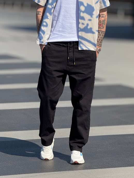 AVENY SOTO PANT COTTON TWILL - Black