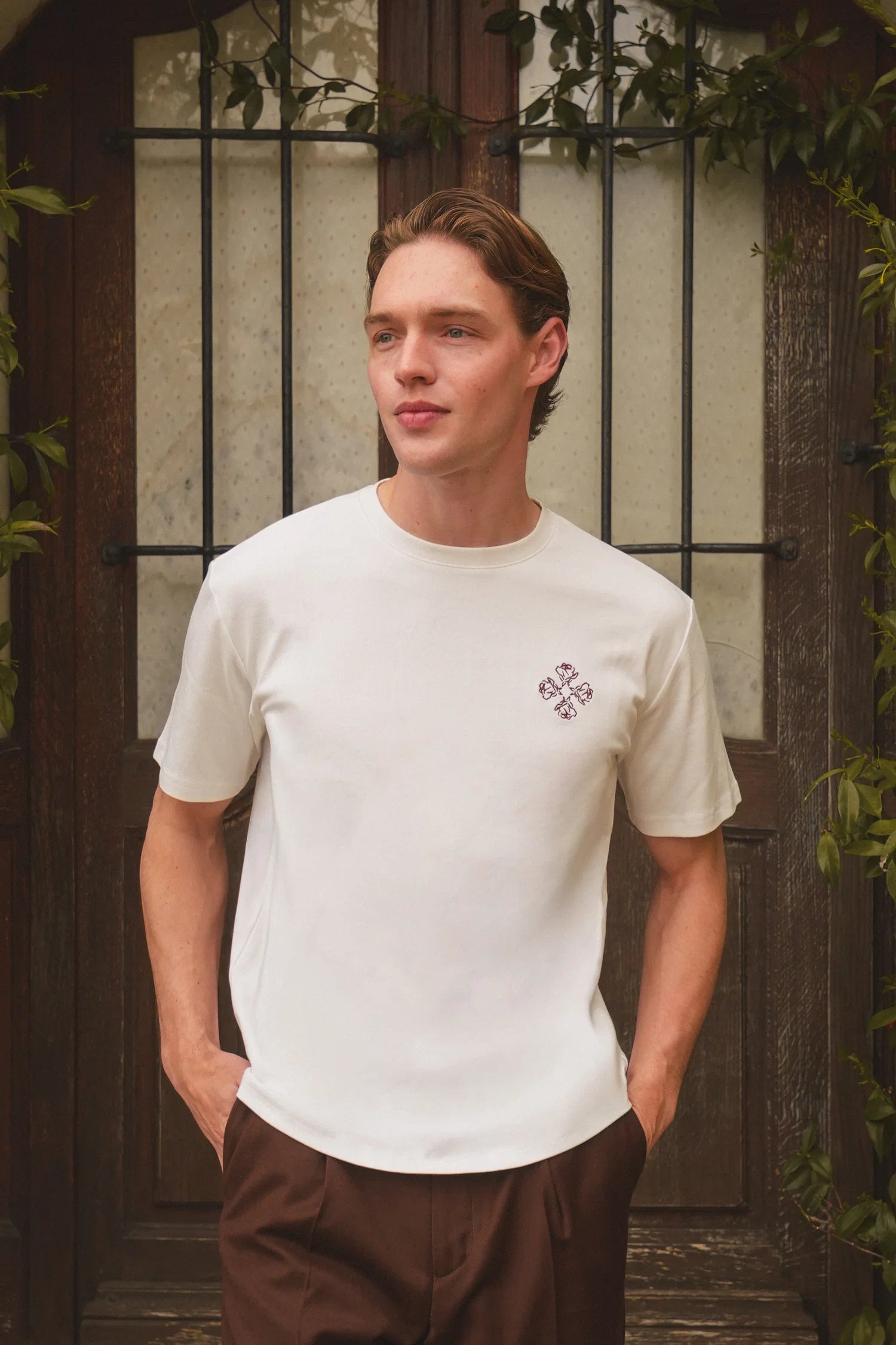 EDMONDS Rose logo t-shirt - Off White