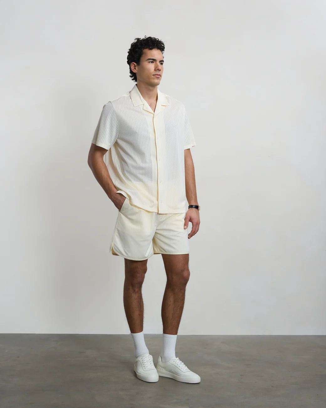 FILLING PIECES RESORT SHIRT MESH Antique White
