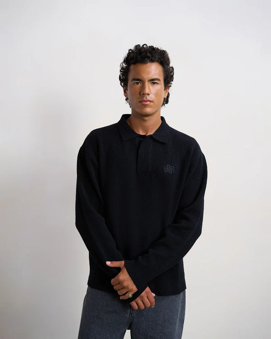 FILLING PIECES Knit Shirt Boucle | Black